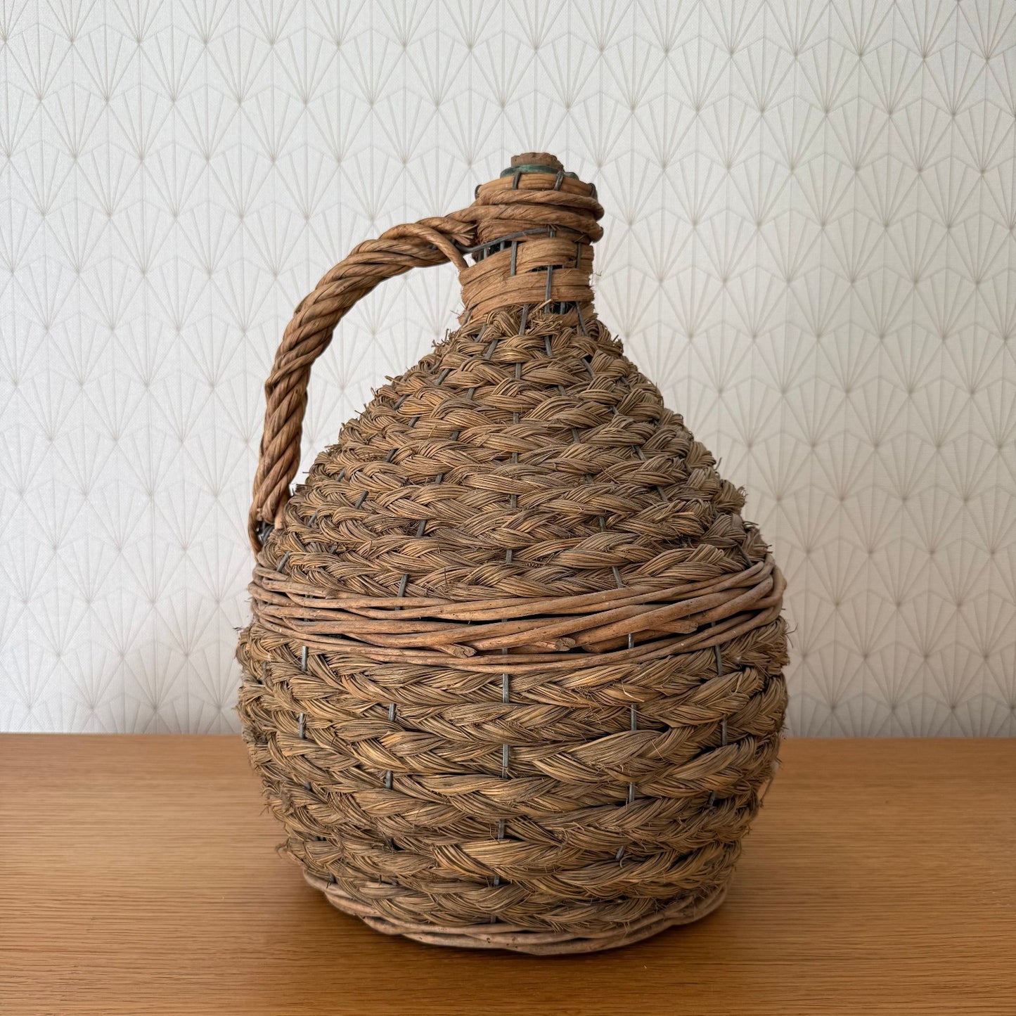 Vintage French Dame Jeanne Wicker Wrapped Demijohn Wine Bottle 1310259 Fleamarketfrance : French vintage and antique decor
