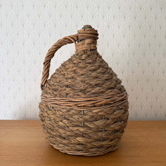 Vintage French Dame Jeanne Wicker Wrapped Demijohn Wine Bottle 1310259 Fleamarketfrance : French vintage and antique decor