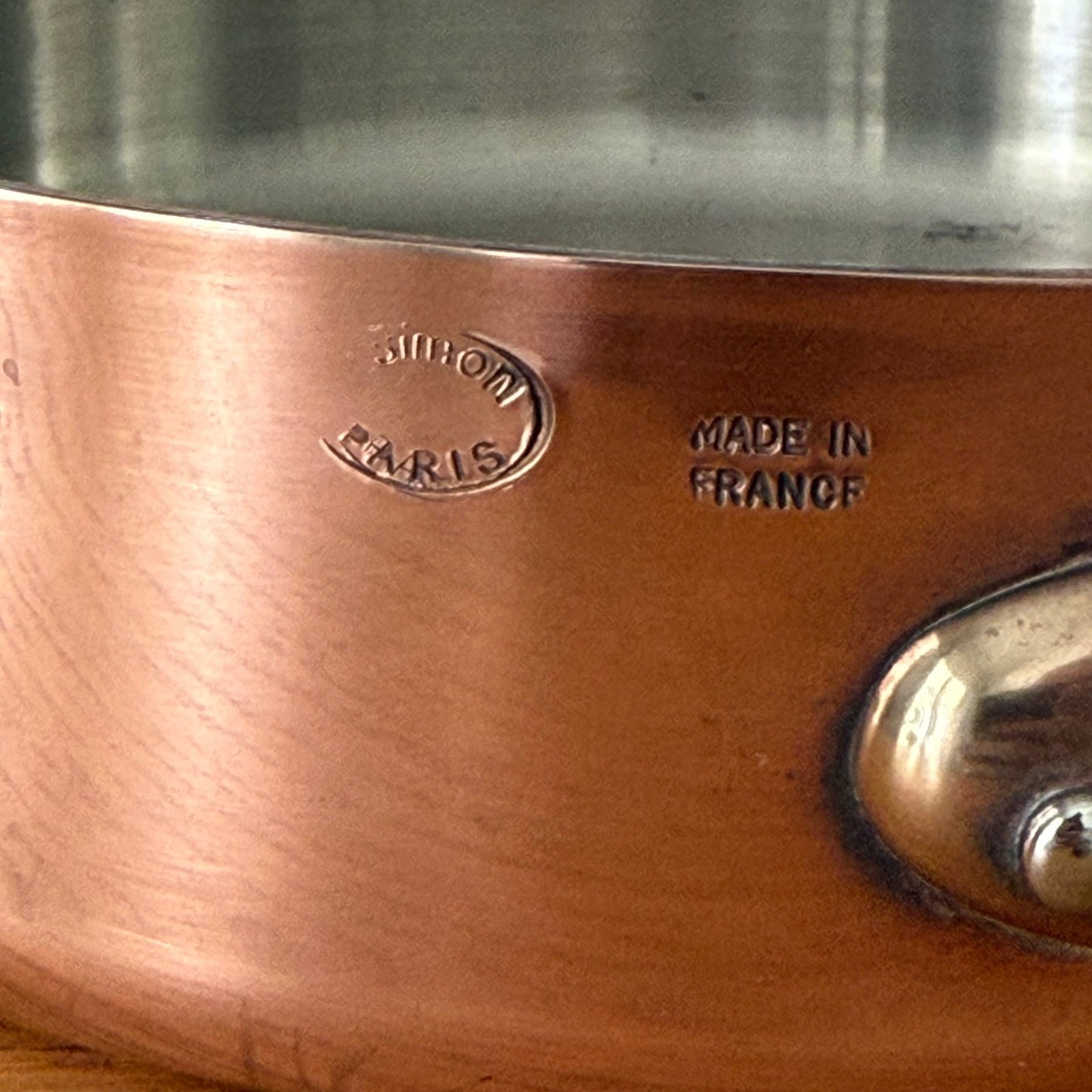 French Copper Sauteuse Pan Simon Paris Stainless Steel 20cm Vintage 30082510 Unbranded
