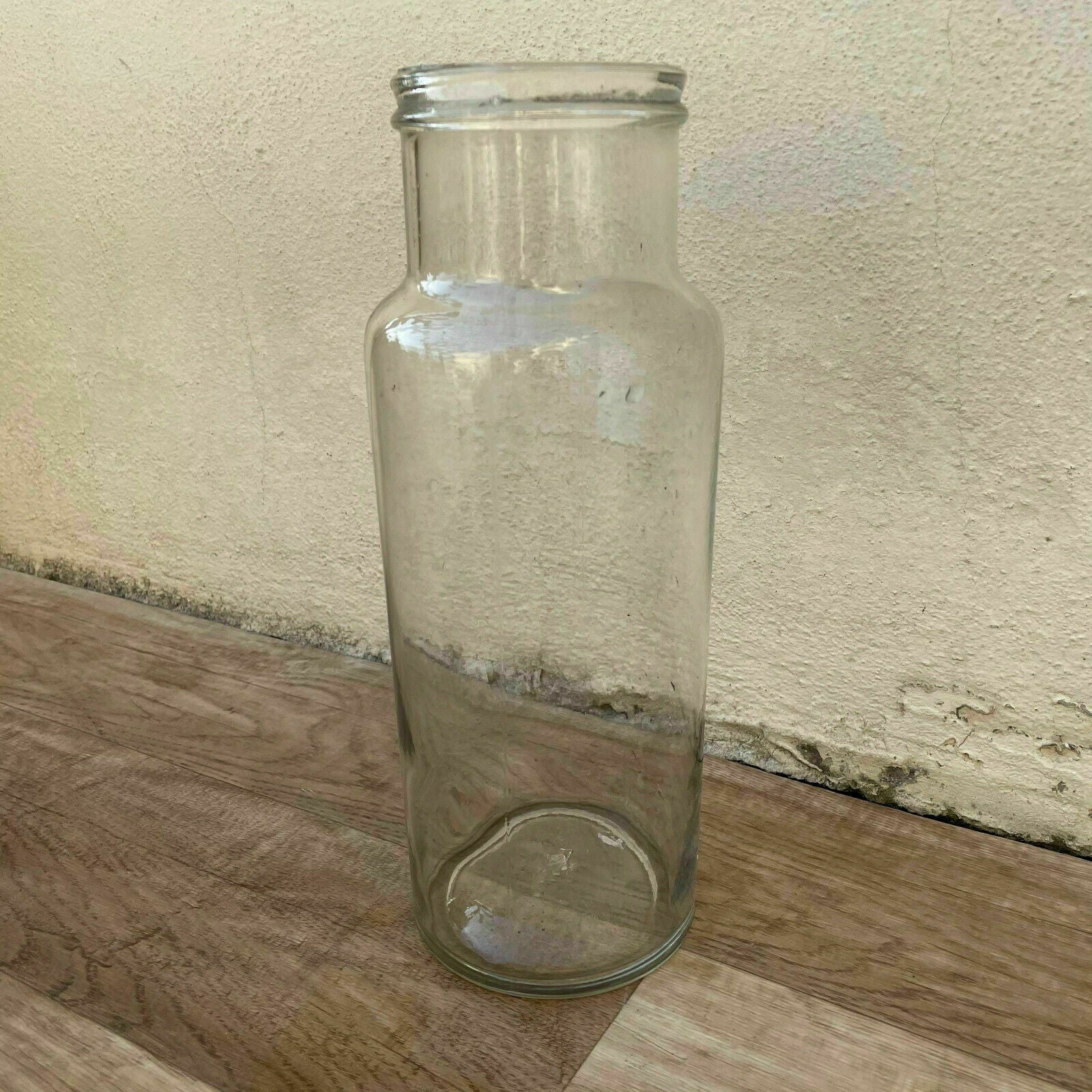 French Antique Glass Bottle 19th Century Hand Blown Clear Convent 0107214 Lalique