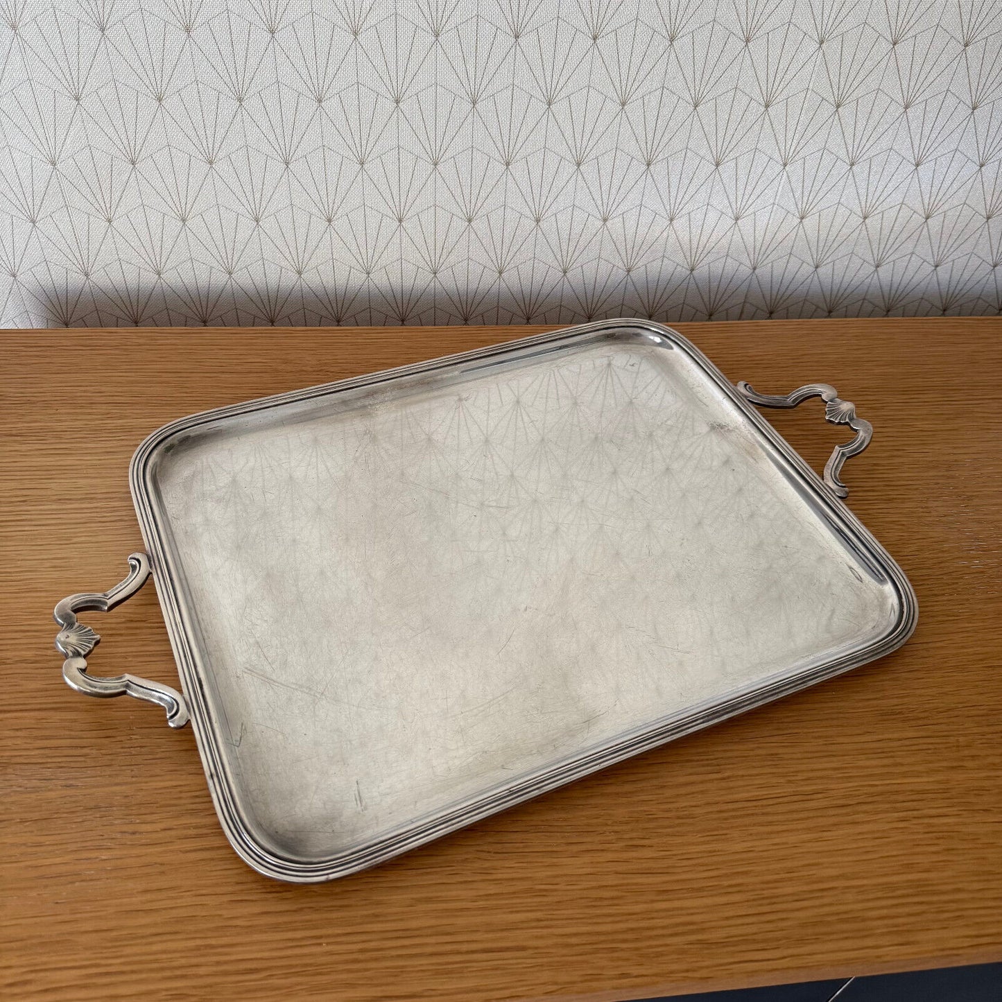 VINTAGE CHRISTOFLE PARIS SILVER PLATED RECTANGLE SERVING TRAY GALLIA 0324252 Christofle