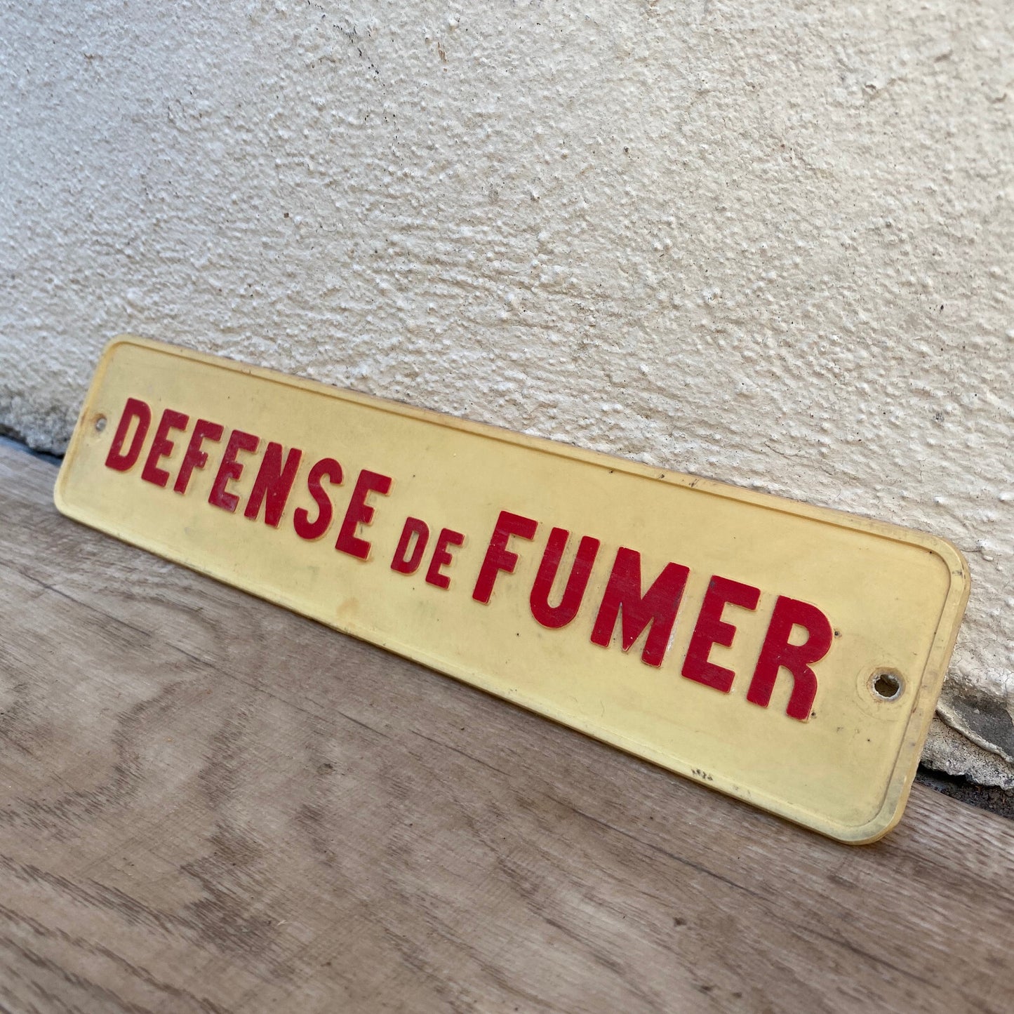Vintage French No Smoking Sign Defense De Fumer Yellow Plastic 29032511 Fleamarketfrance
