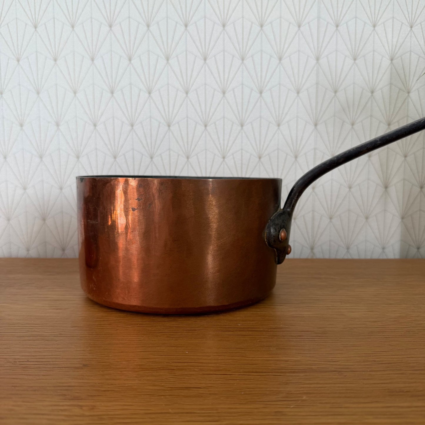 French Copper Pans Set 3 Tin Lined Grands Magasins du Louvre Paris 230711