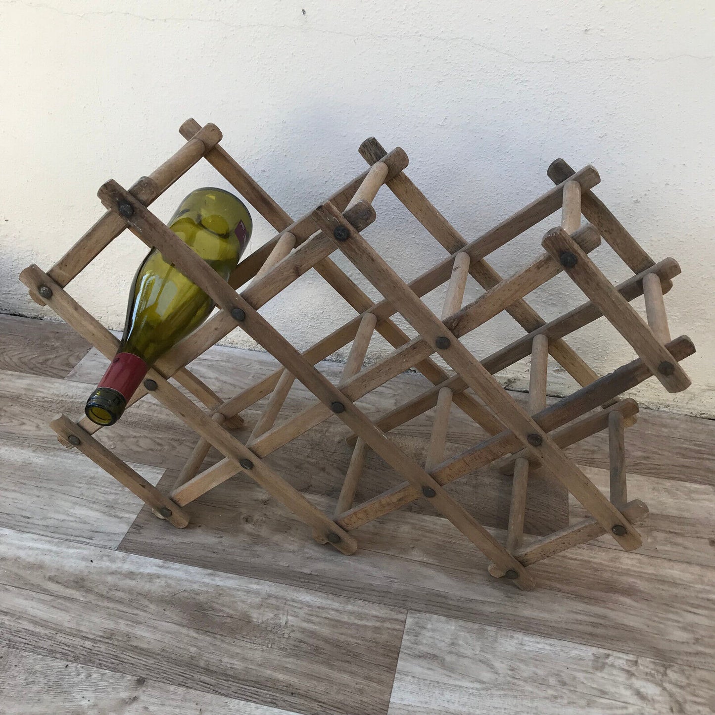 Wood Wine Bottle Holder Rack Storage Shelf Organizer Foldable Stand 1409242 - Fleamarketfrance