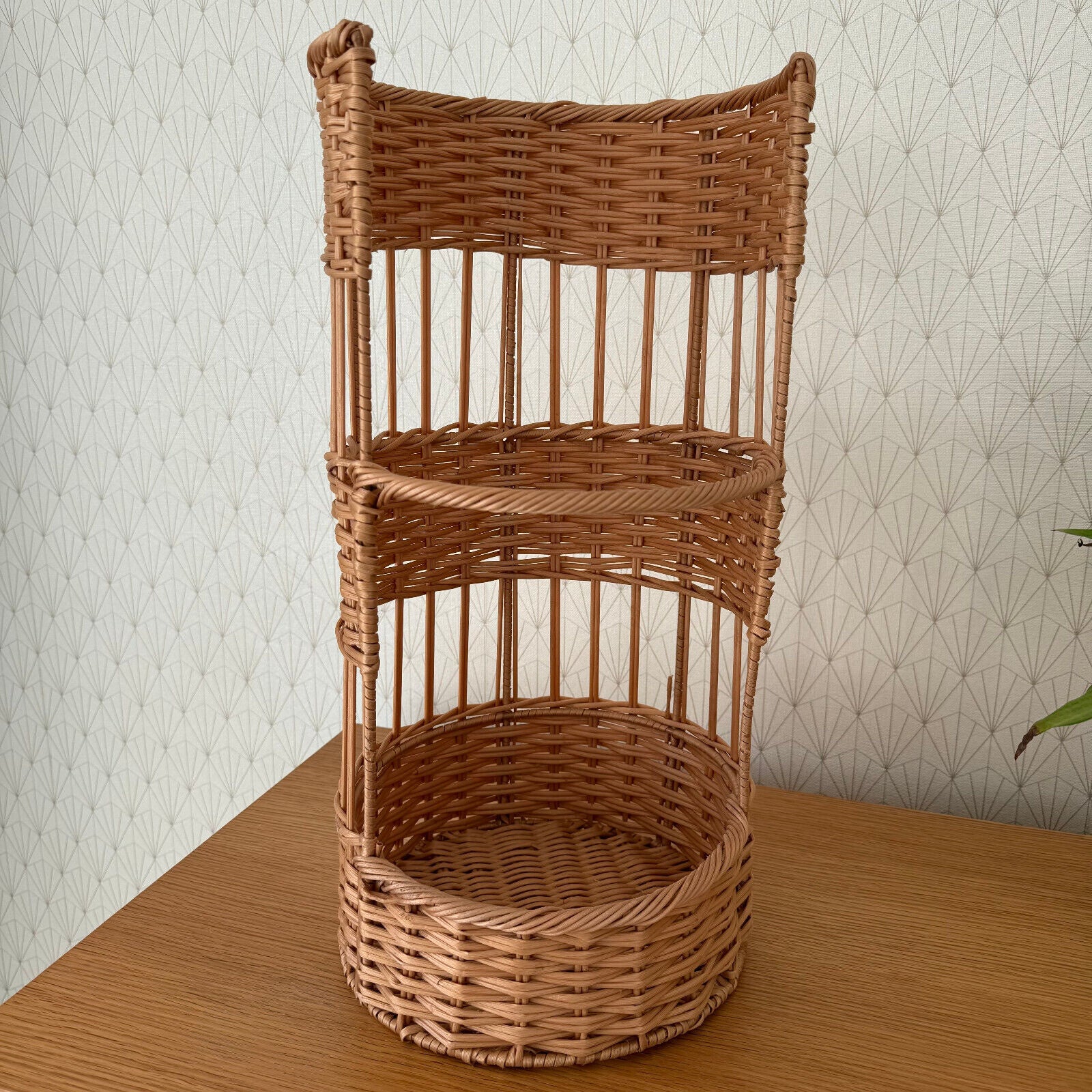 French bread basket wicker rattan style storage organizer display bakery 2401251 - Fleamarketfrance