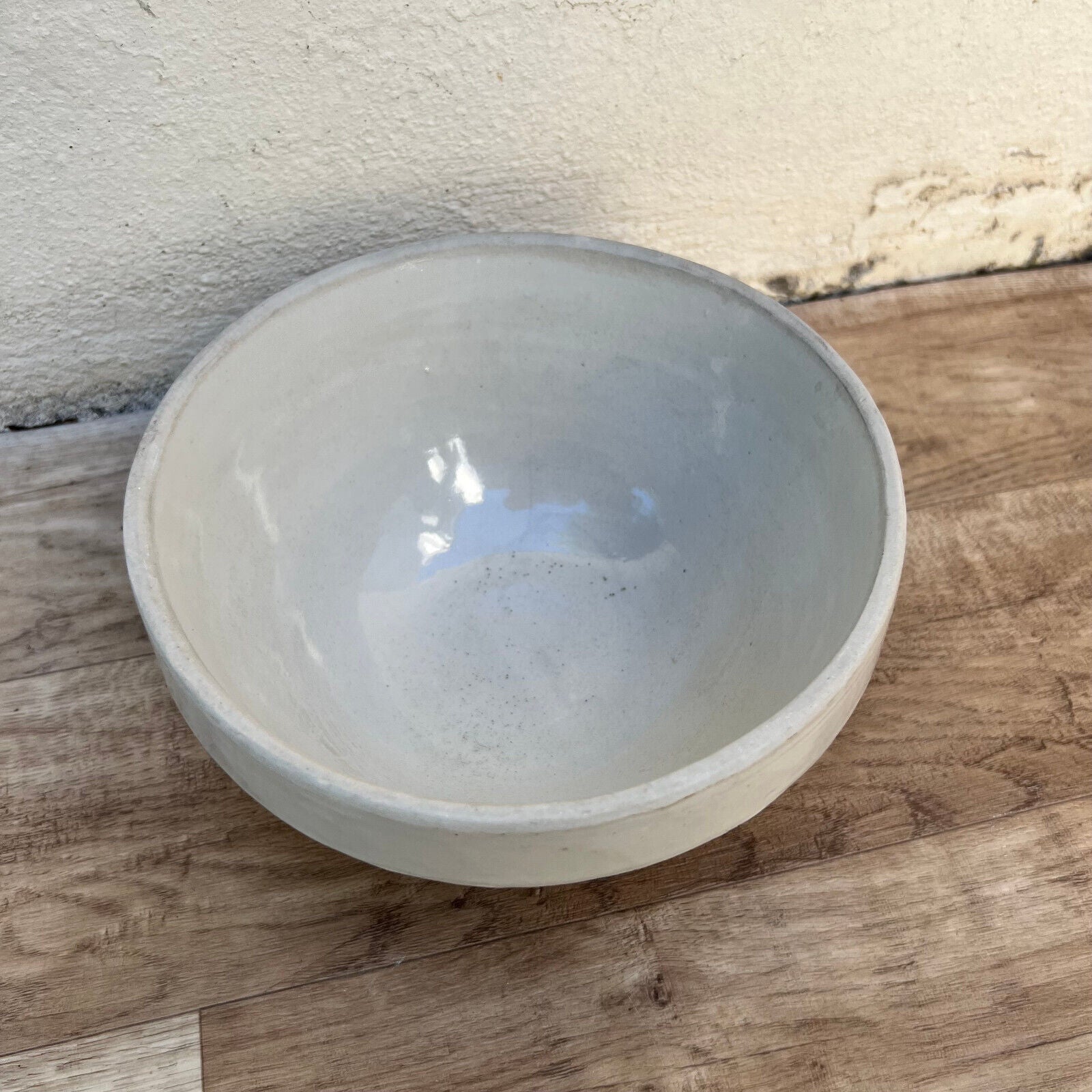 VINTAGE FRENCH STONEWARE SALAD MIXING BOWL TERRINE 8 1/4" 0610248 - Fleamarketfrance