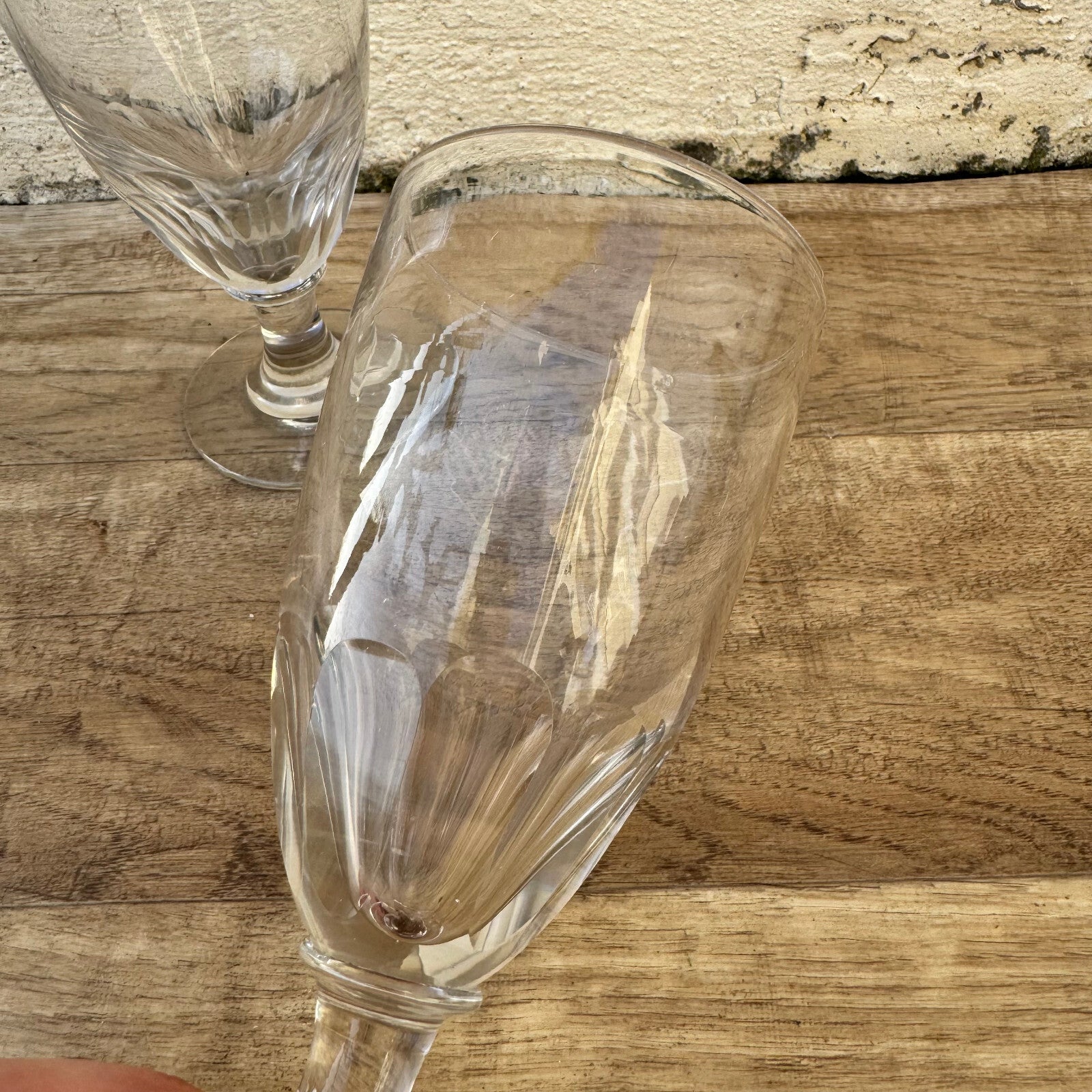 French Absinthe Glasses Vintage Aperitif Cut Crystal Set of 2 31012312 Unbranded