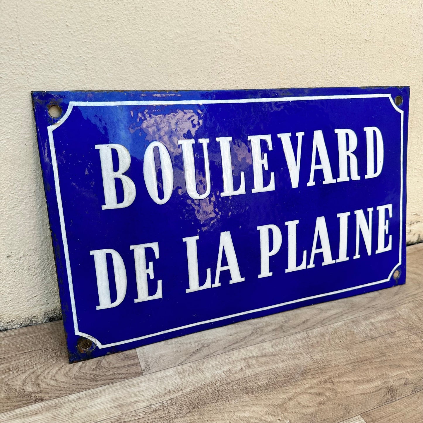 French Street Sign Boulevard de la Plaine Vintage Enamel Plaque 0311237 Fleamarketfrance