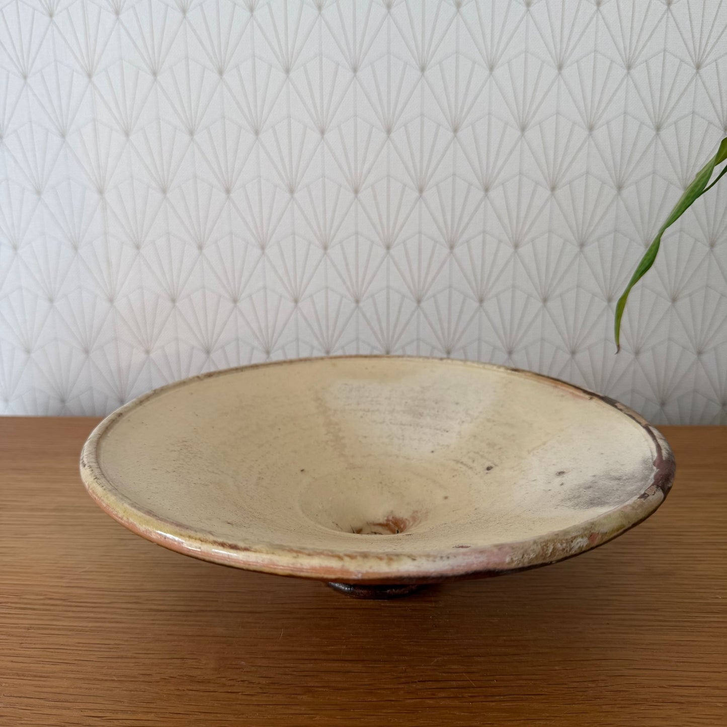 Antique French Pottery Footed Bowl Yellow Glazed Provence Ceramic 1602263 Unbranded