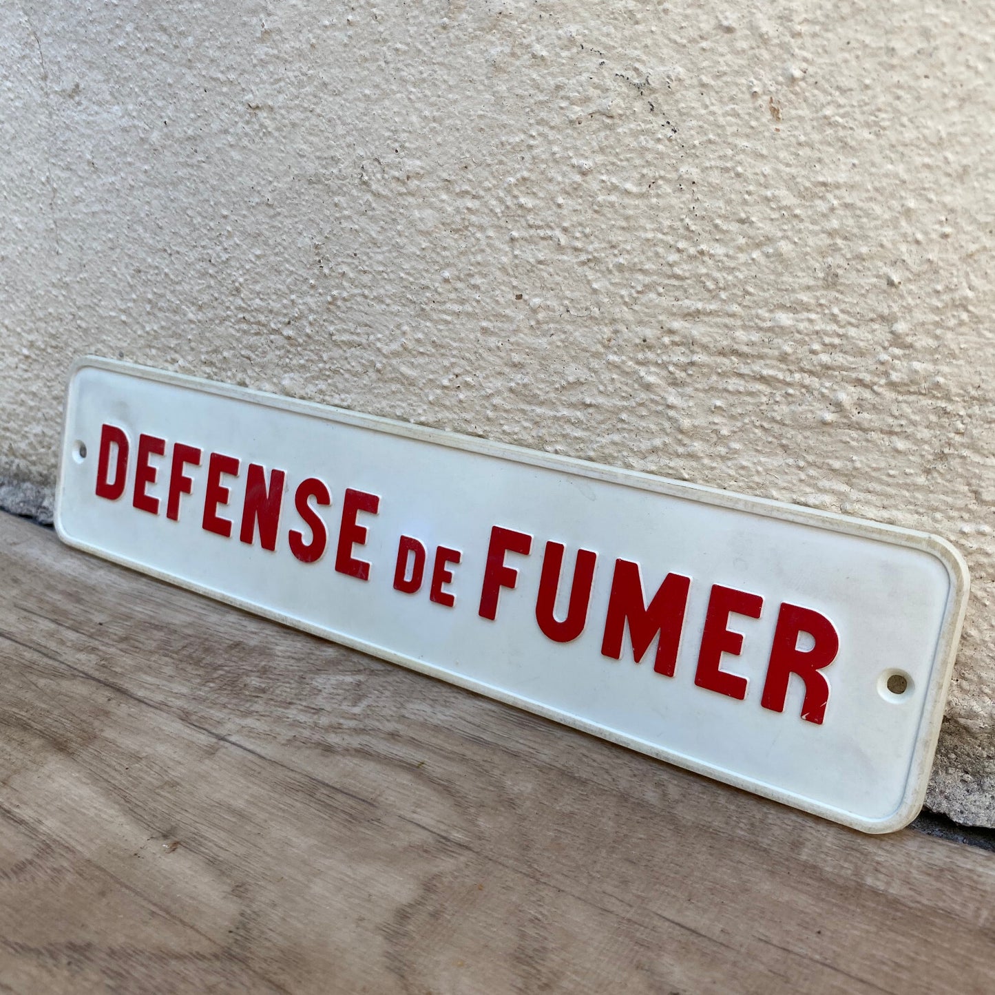 French Plastic Sign Vintage ADVERTISING NO SMOKING 29032512