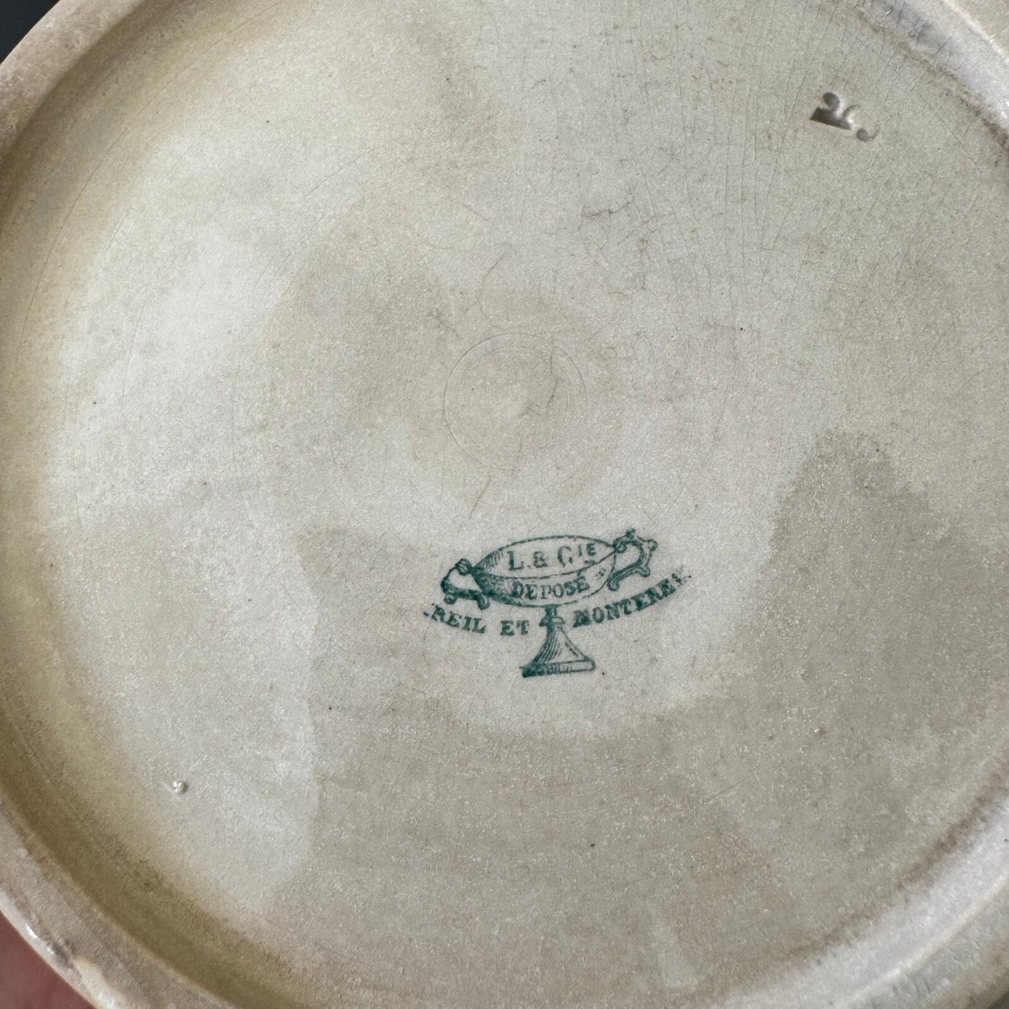 HANDMADE GLAZED White FRENCH CONFIT JAM POT SMALL CREIL MONTEREAU 1506244 Unmarked