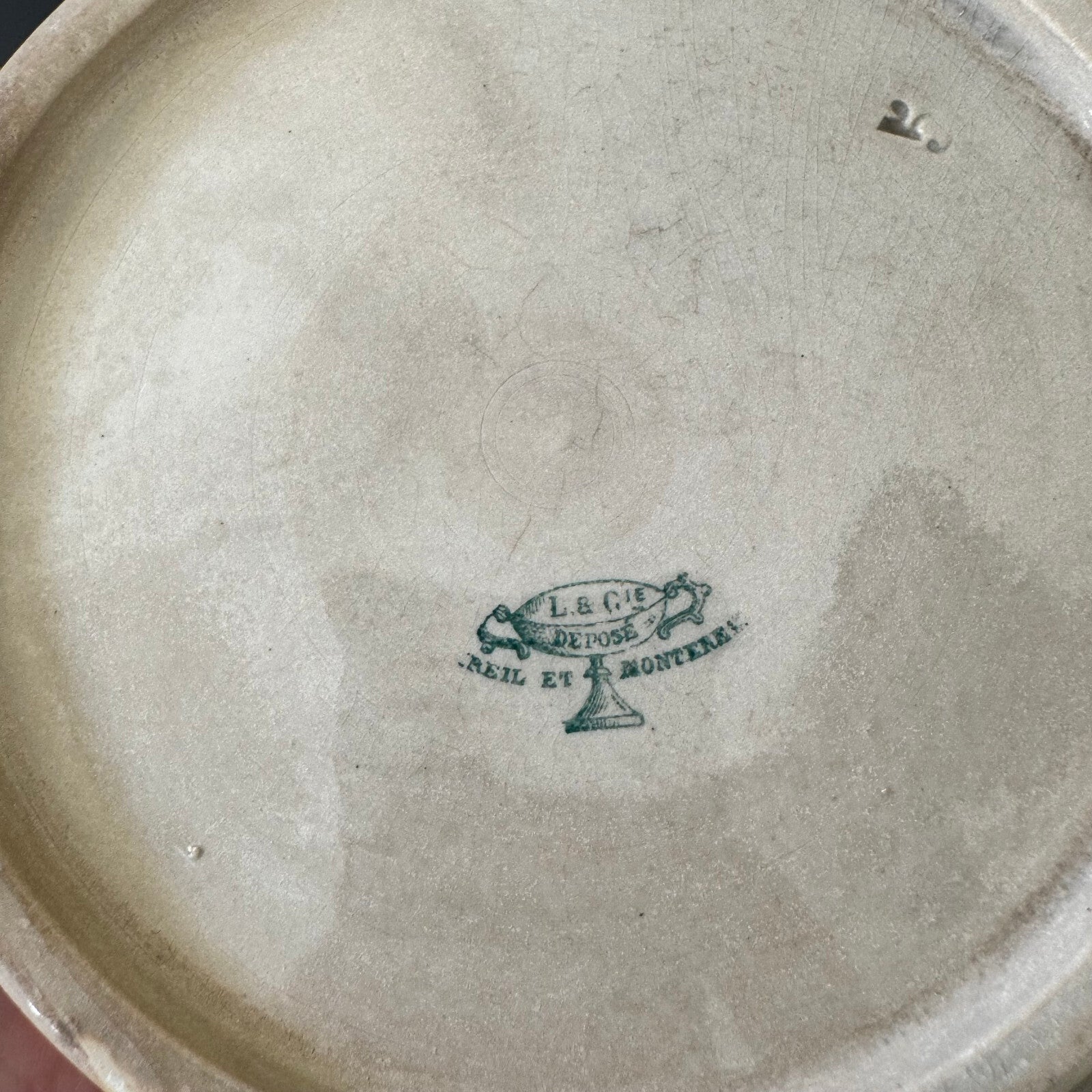 HANDMADE GLAZED White FRENCH CONFIT JAM POT SMALL CREIL MONTEREAU 1506244 Unmarked