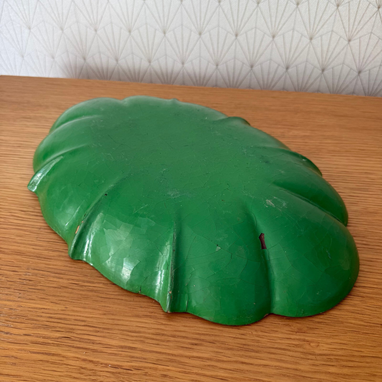 VINTAGE FRENCH BREAD FRUITS BASKET LEAF WOOD 19062511 Antique