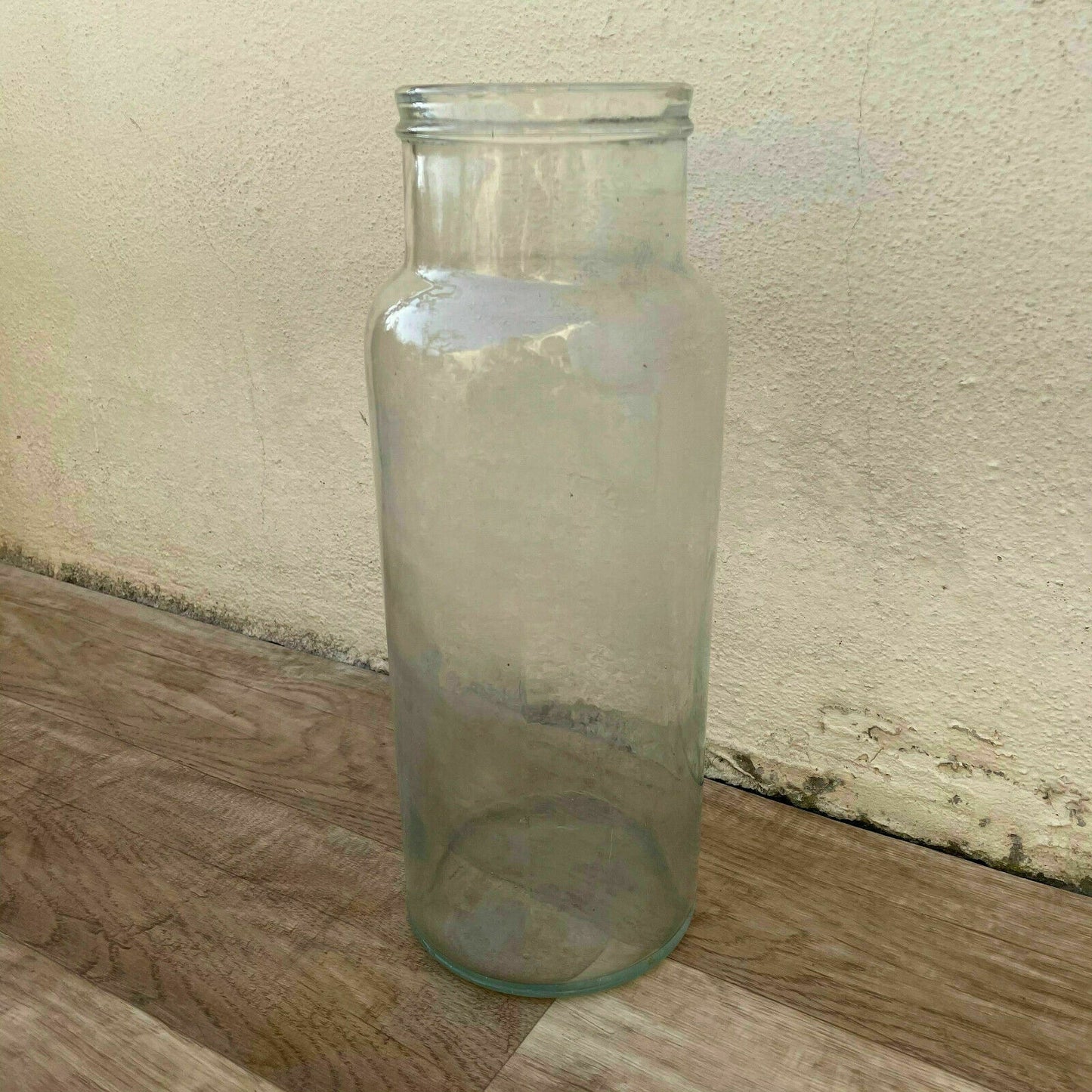 Antique French Glass Bottle 19th Century Apothecary Vessel Clear 0107215 Lalique