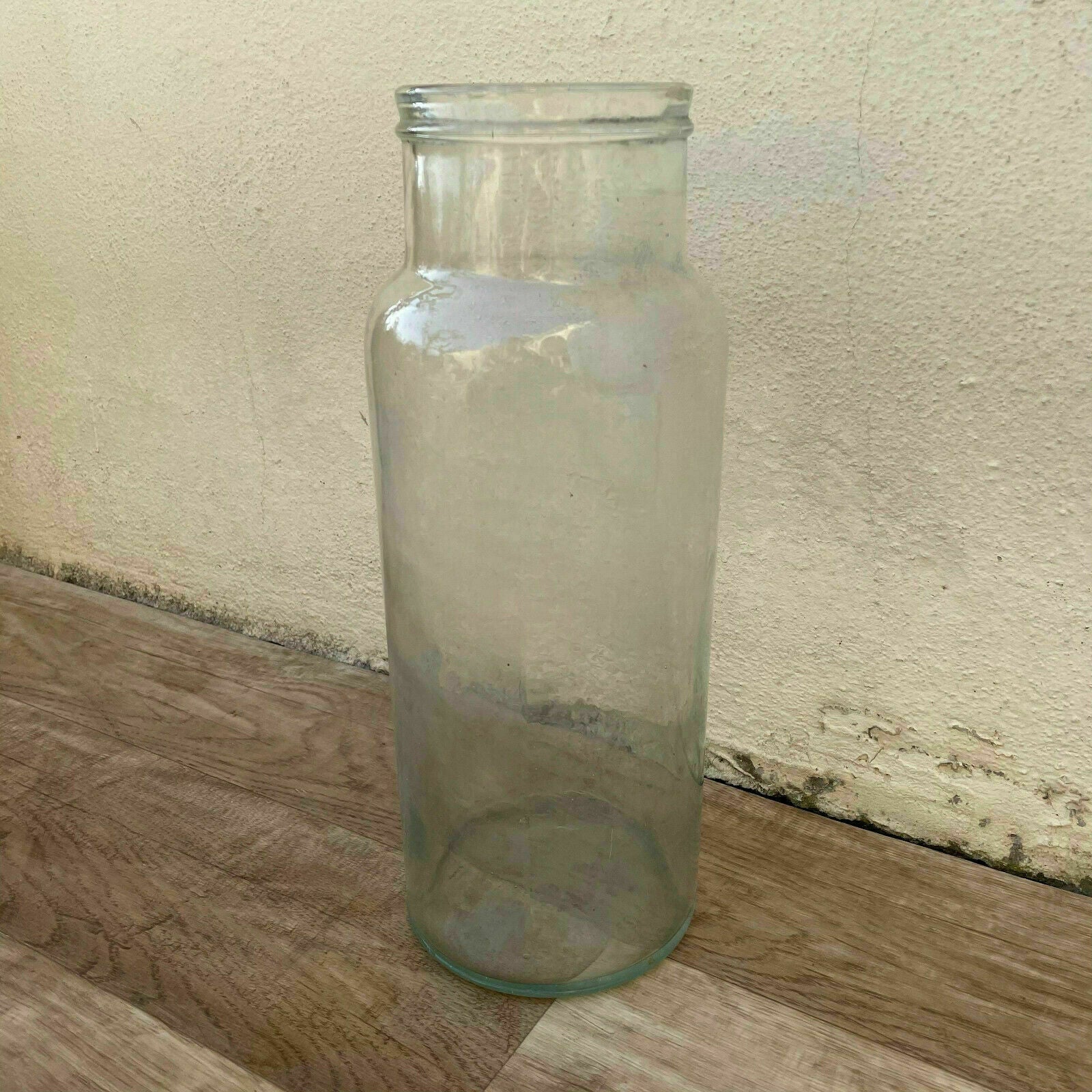 Antique French Glass Bottle 19th Century Apothecary Vessel Clear 0107215 Lalique