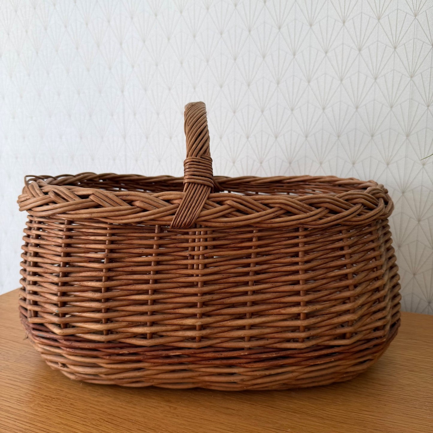 French Wicker Basket Market Shopping Rattan Weave Handmade Vintage 2505265 Fleamarketfrance