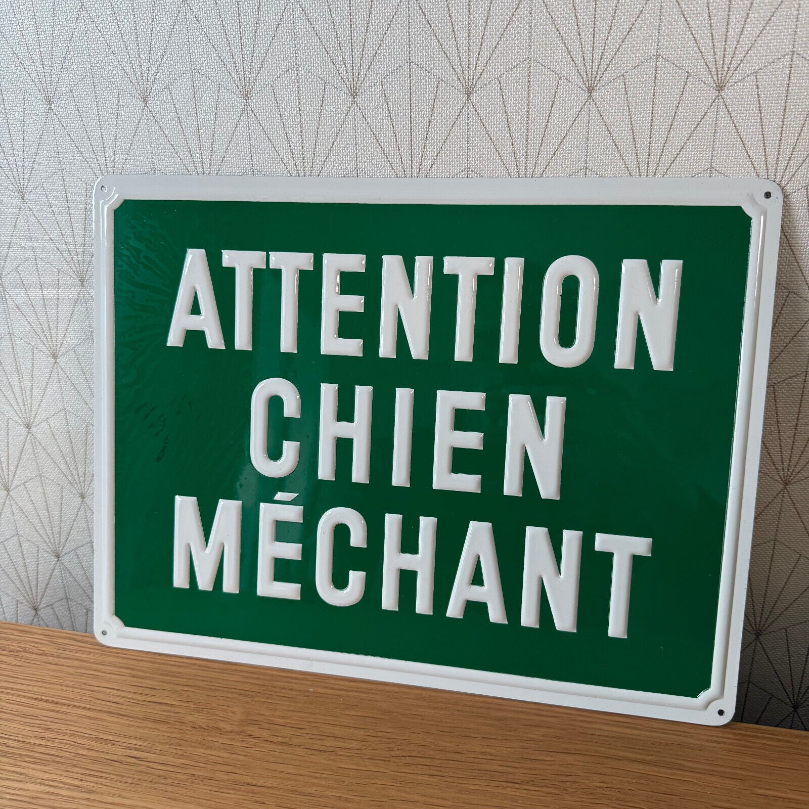 French Street Sign Plaque - ATTENTION CHIEN MECHANT 2212248 - Fleamarketfrance