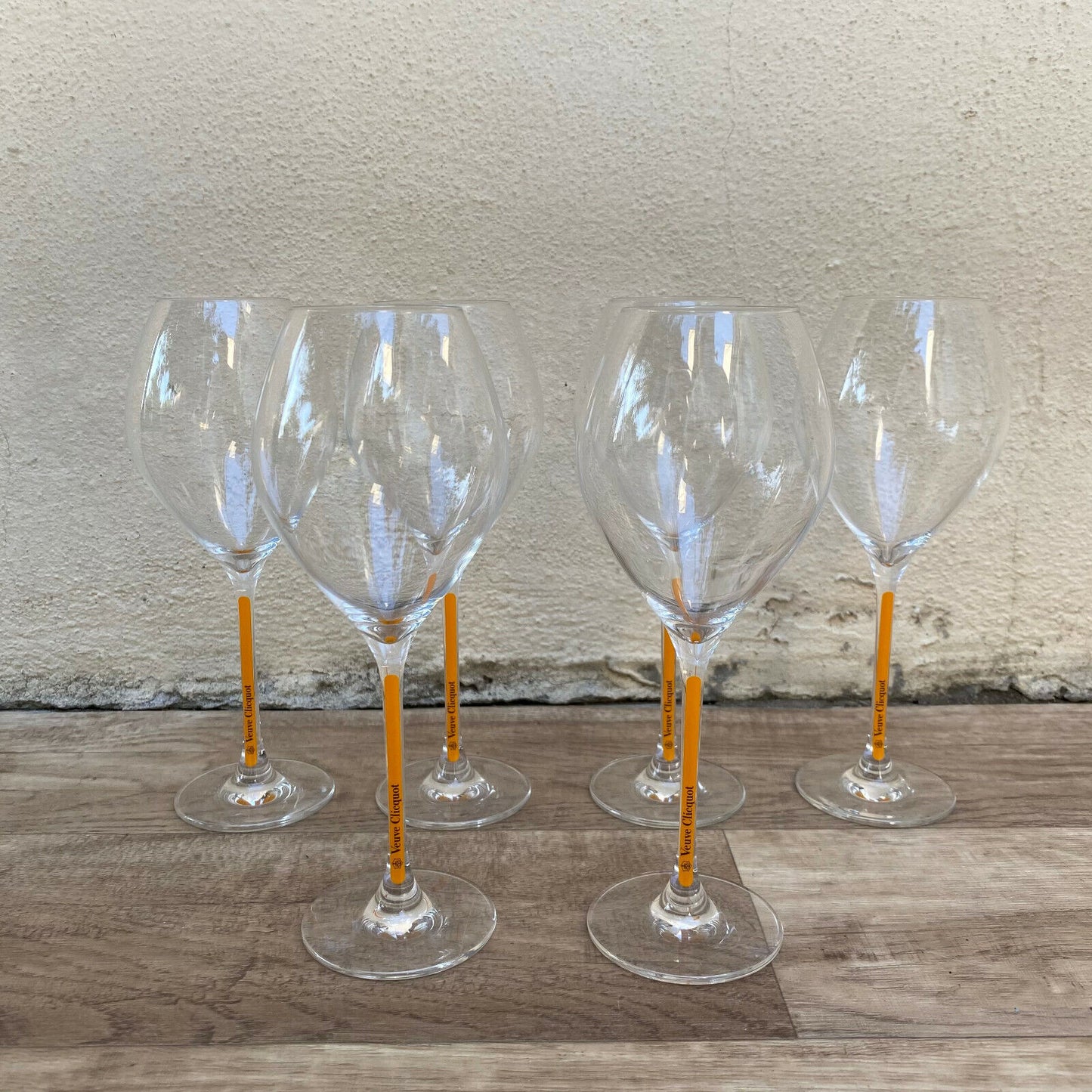 6 x Veuve Cliquot Clicquot Orange Glasses Flutes Cup Ice 0202251 - Fleamarketfrance