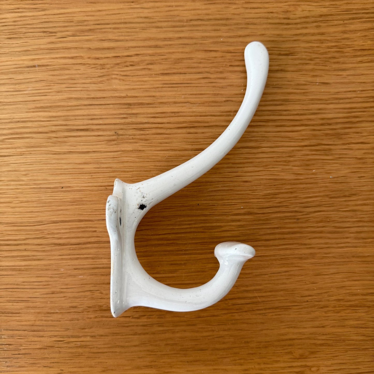 Vintage French Porcelain Hook White Wall Coat Hanger 1930s 04072514 Unbranded