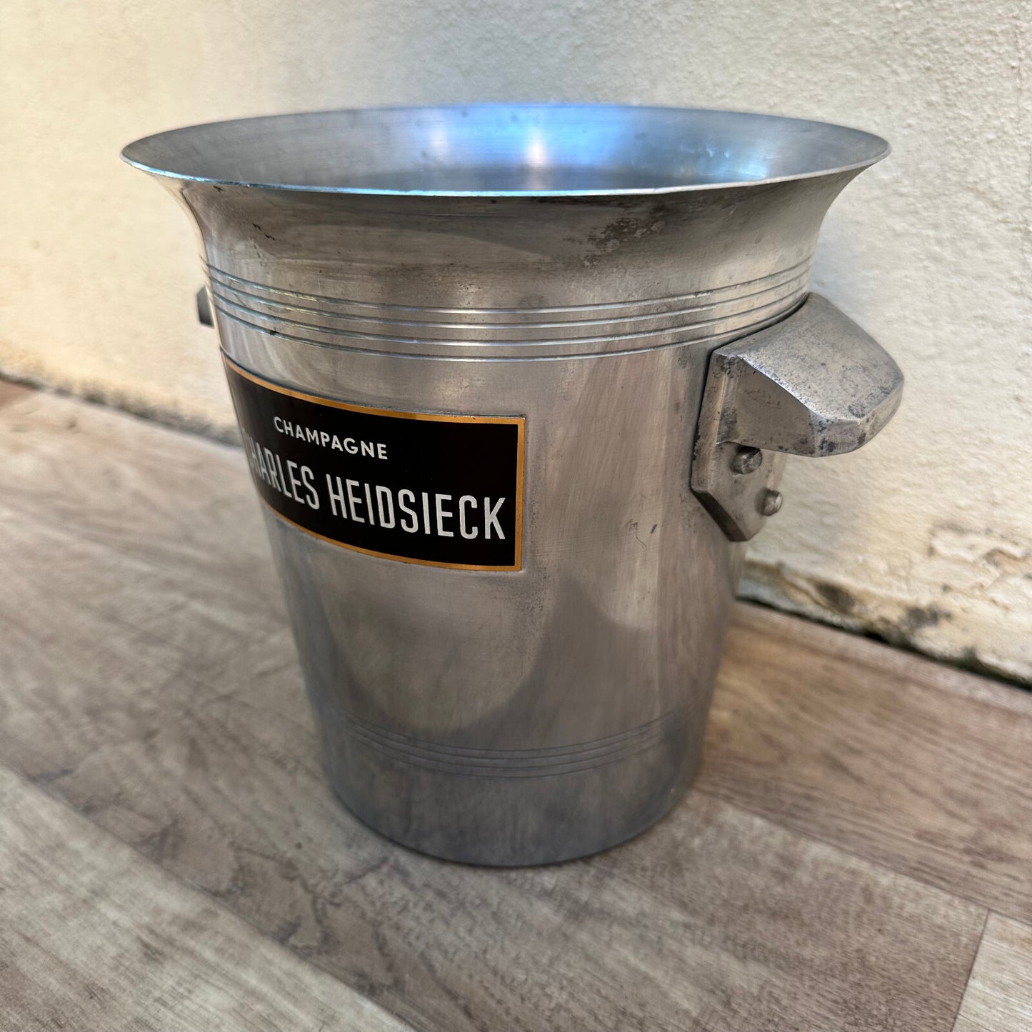 Vintage French Charles Heidsieck Champagne Ice Bucket Silver Metal 21092316 Fleamarketfrance