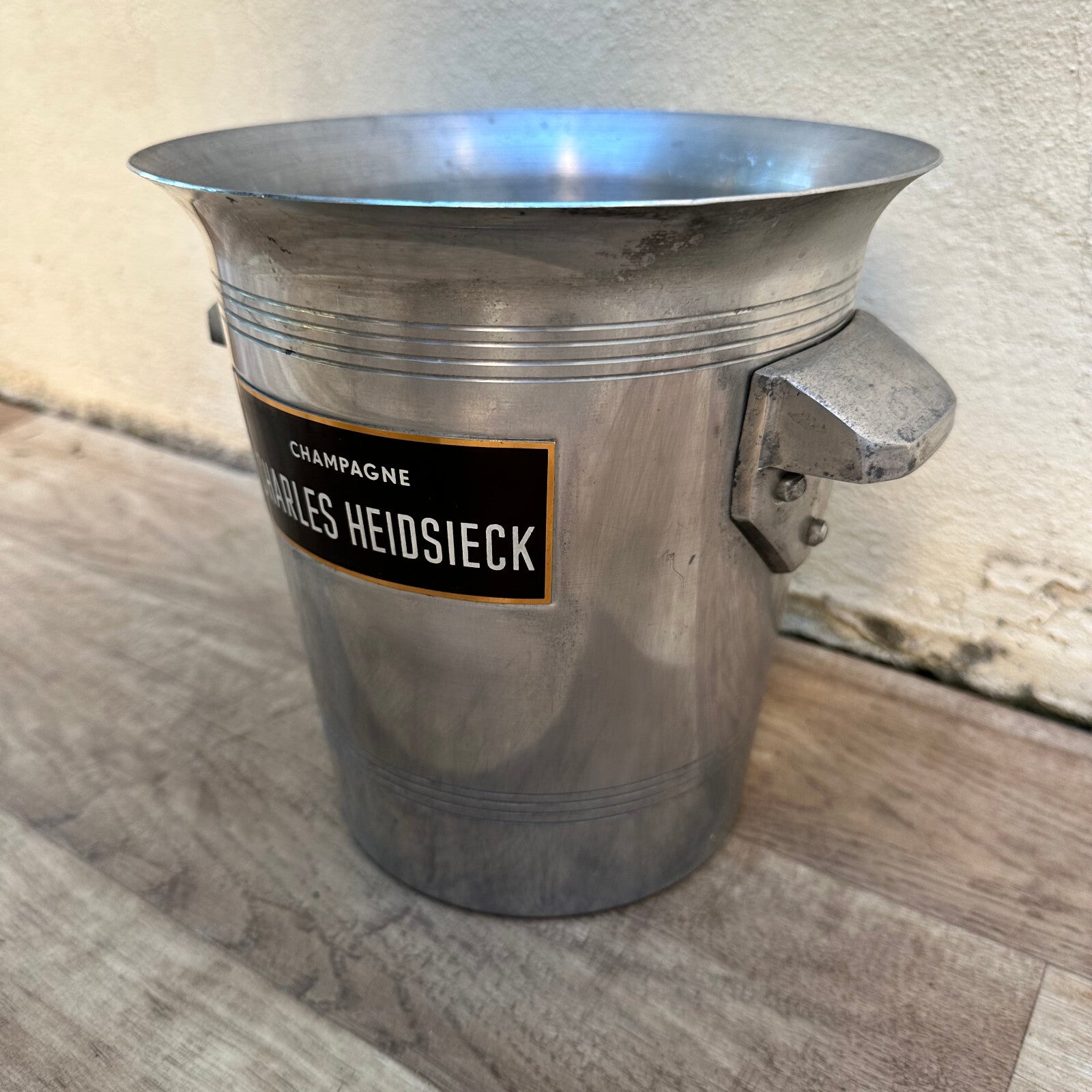 Vintage French Charles Heidsieck Champagne Ice Bucket Silver Metal 21092316 Fleamarketfrance