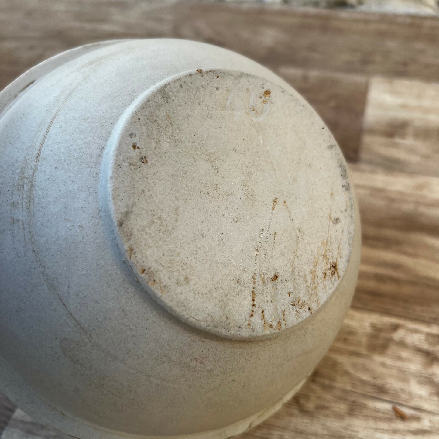 French Stoneware Mixing Bowl Vintage Cream Glazed Kitchen 7.25" 2901222 Unbranded