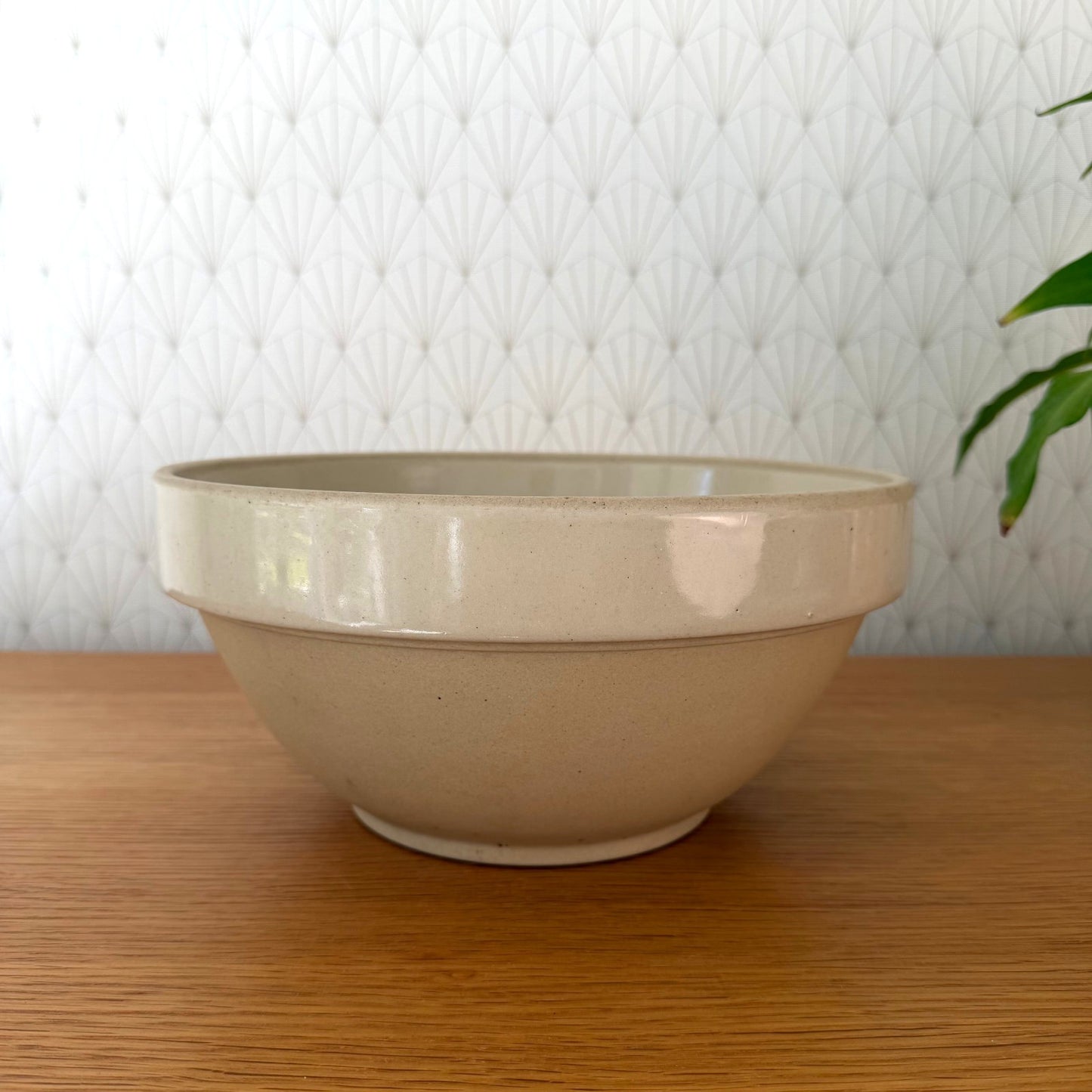 VINTAGE FRENCH STONEWARE SALAD MIXING BOWL TERRINE DIGOIN 10 1/2" 2210257