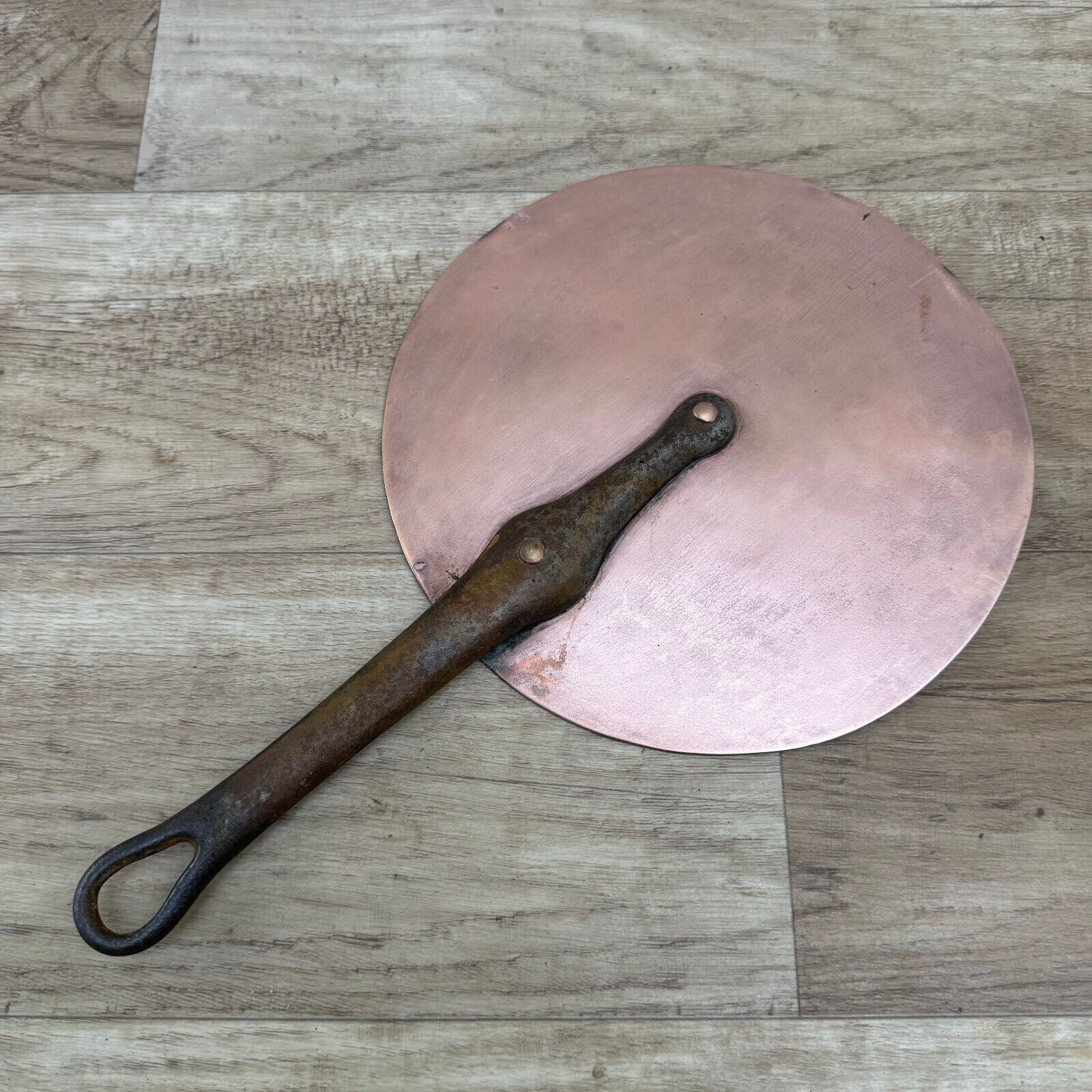 French copper pan lid saucepan cuisine pots cook cast iron 7 1/2" 19092419 - Fleamarketfrance