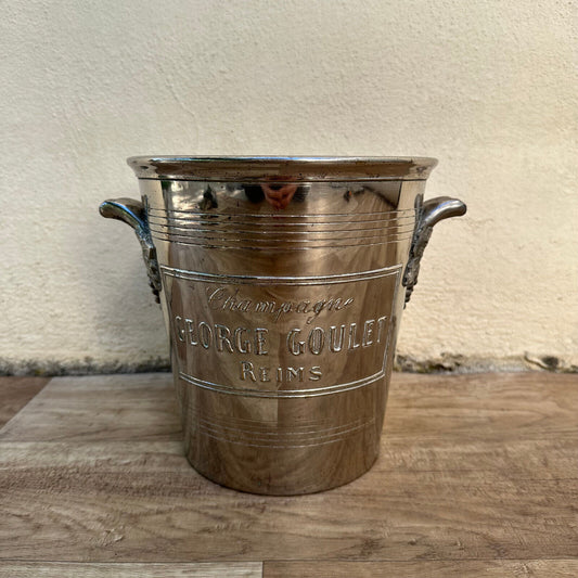 Vintage French Champagne Silverplate Bucket Cooler silverplate GOULET 25102311 - Fleamarketfrance