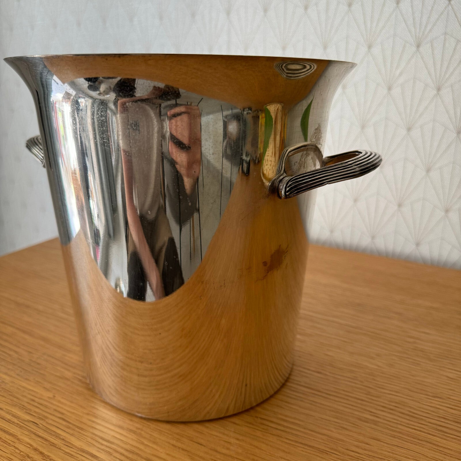 French Silverplate Ice Bucket Wine Champagne Cooler Vintage 1950s 0208247 Unbranded