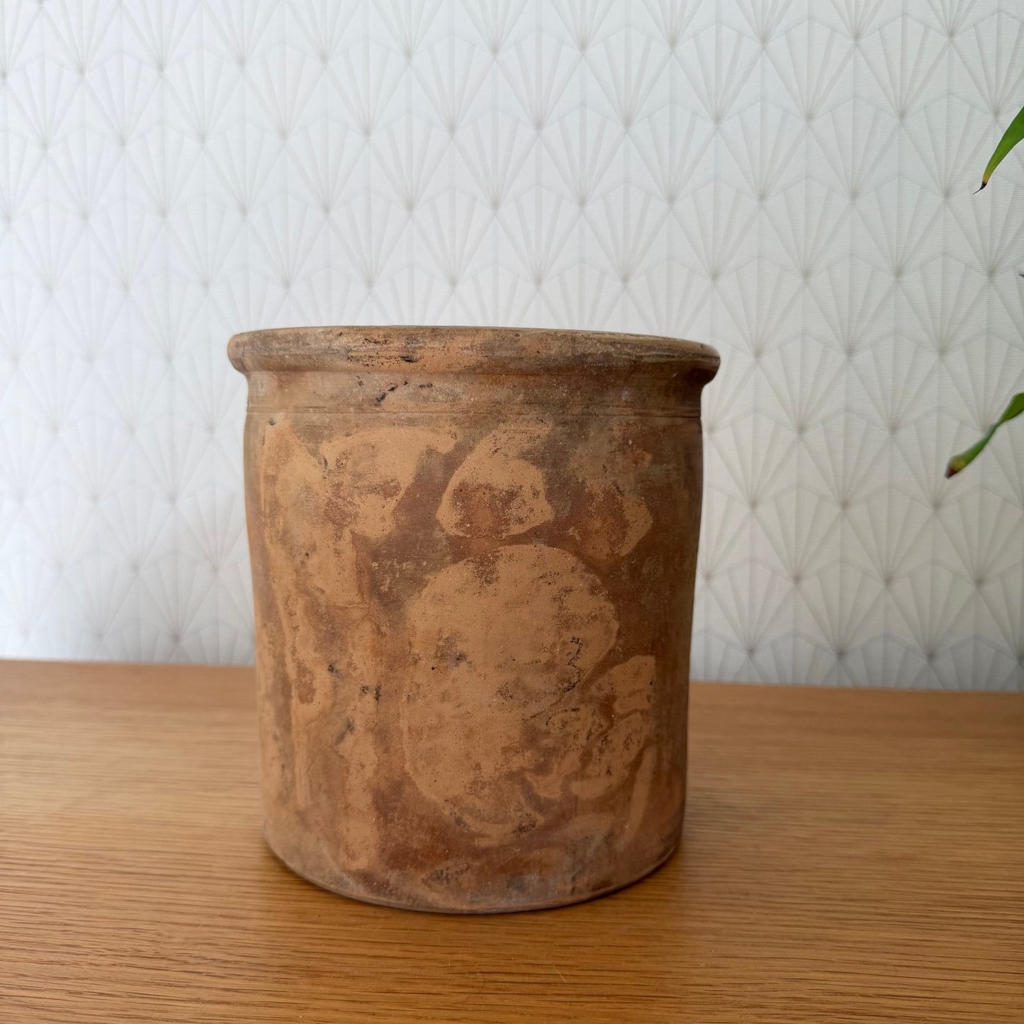 Antique French Confit Pot Terra Cotta Ceramic Kitchen Pottery 6 3/4" 2510258 Unmarked