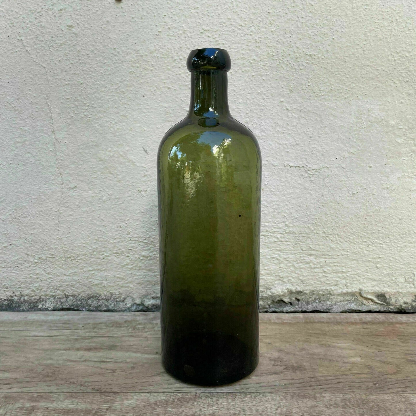 Antique French Green Glass Wine Bottle 1920s Vintage Hand Blown 0803221 Fleamarketfrance