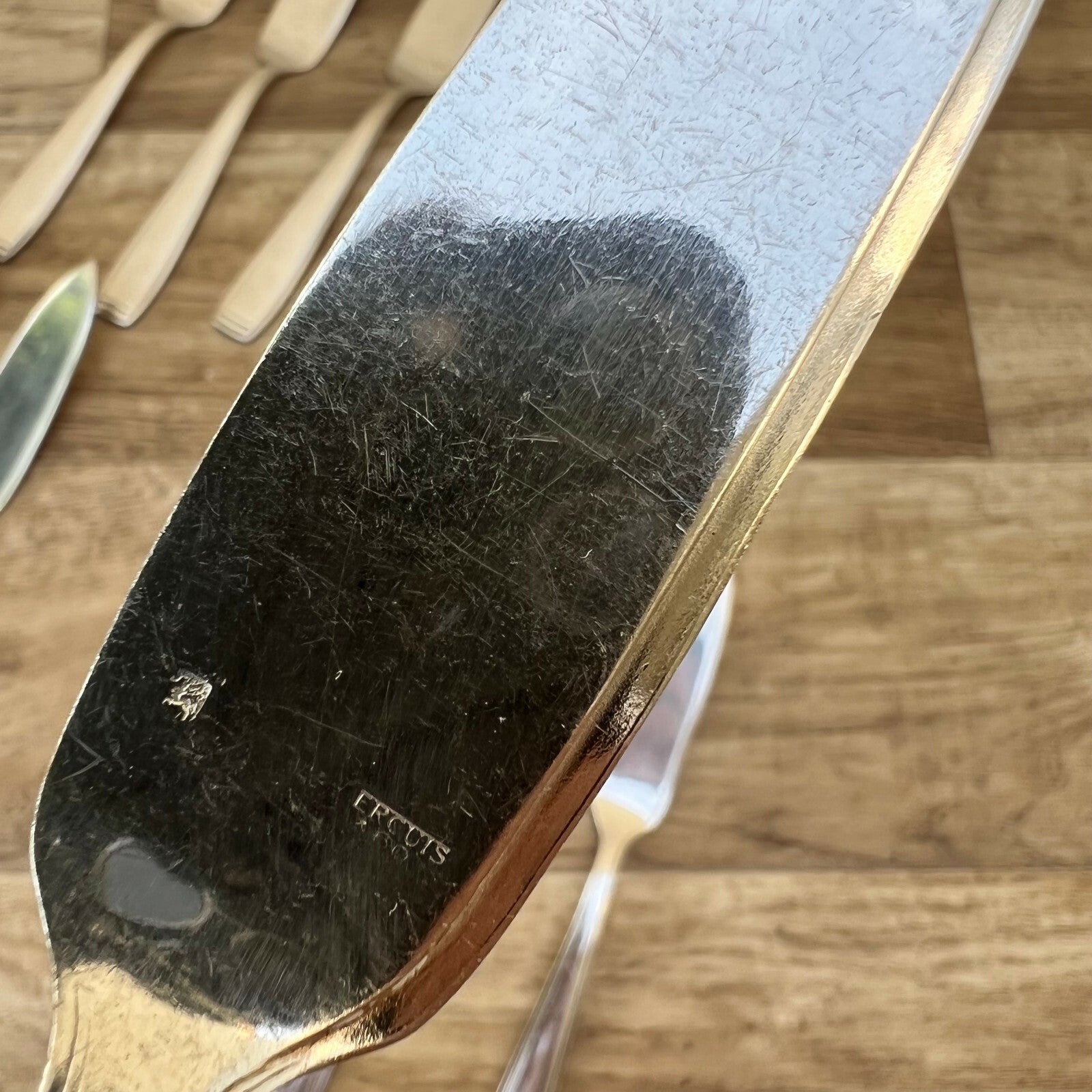 Vintage French Ercuis Silver Plate Fish Knives Set of 12 Flatware 2305224 Ercuis