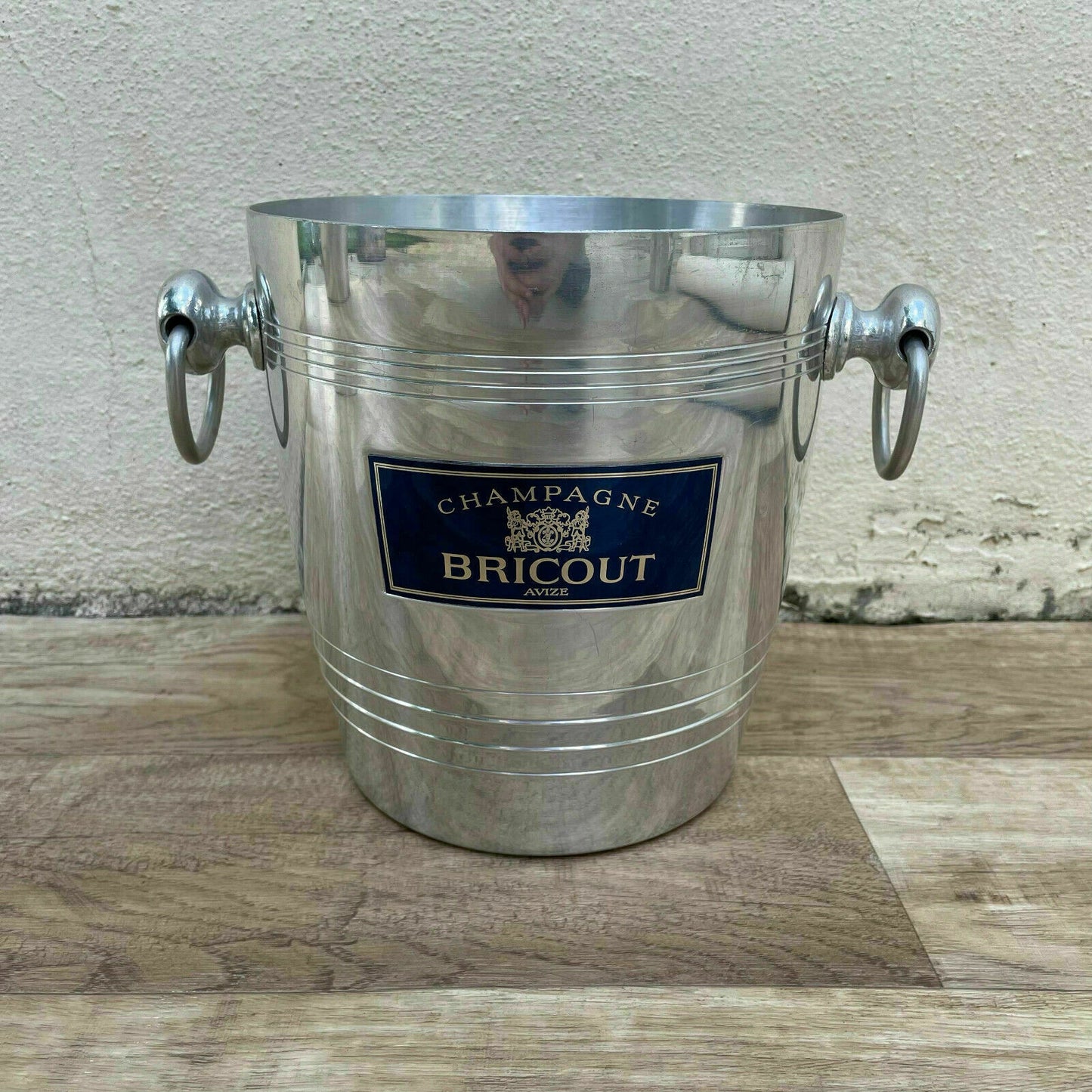Vintage French Champagne Bucket Bricout Ice Cooler Silver Metal 1110213 Bricout