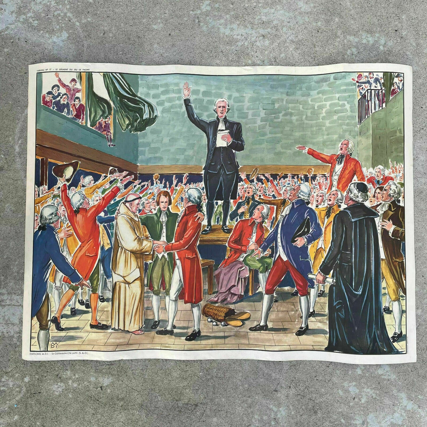 Vintage French Revolution Poster Double Sided School Chart 1950s 05112119 Fleamarketfrance