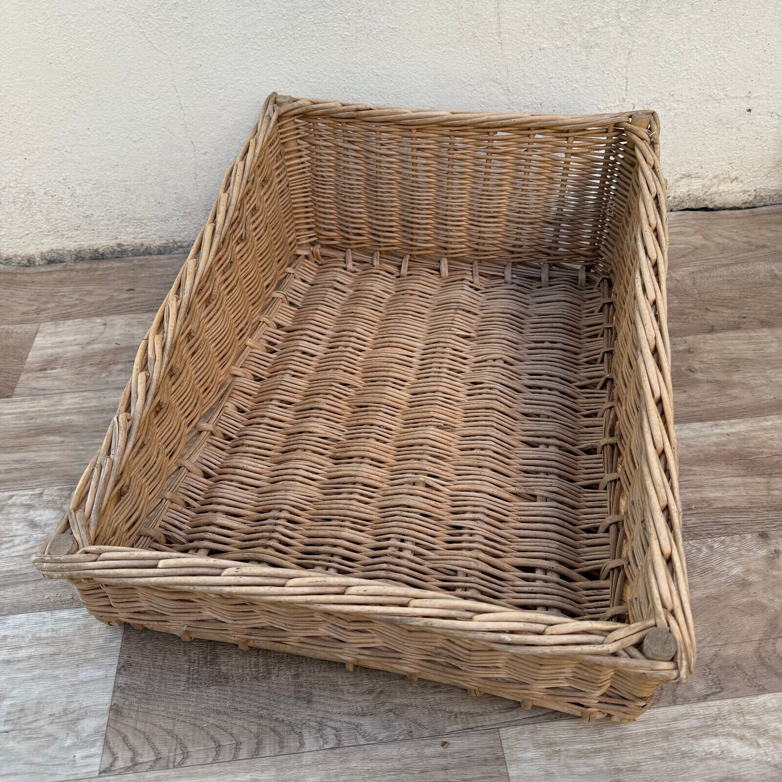 French Wicker Basket Vintage rattan bakery display bread 03092414 - Fleamarketfrance