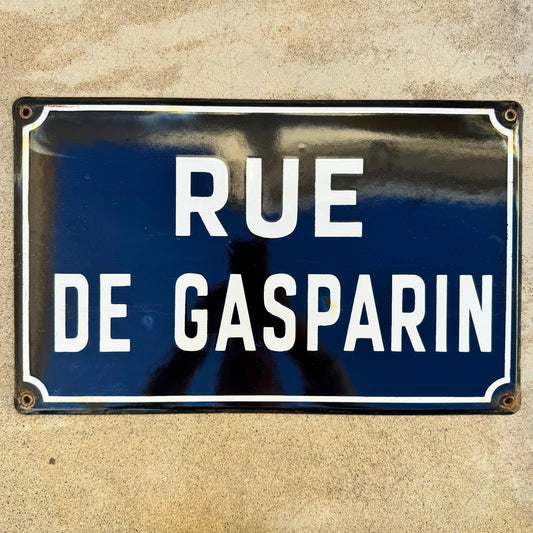 Vintage French Street Sign Enamel Plaque Rue de Gasparin Blue White 13042444 Fleamarketfrance