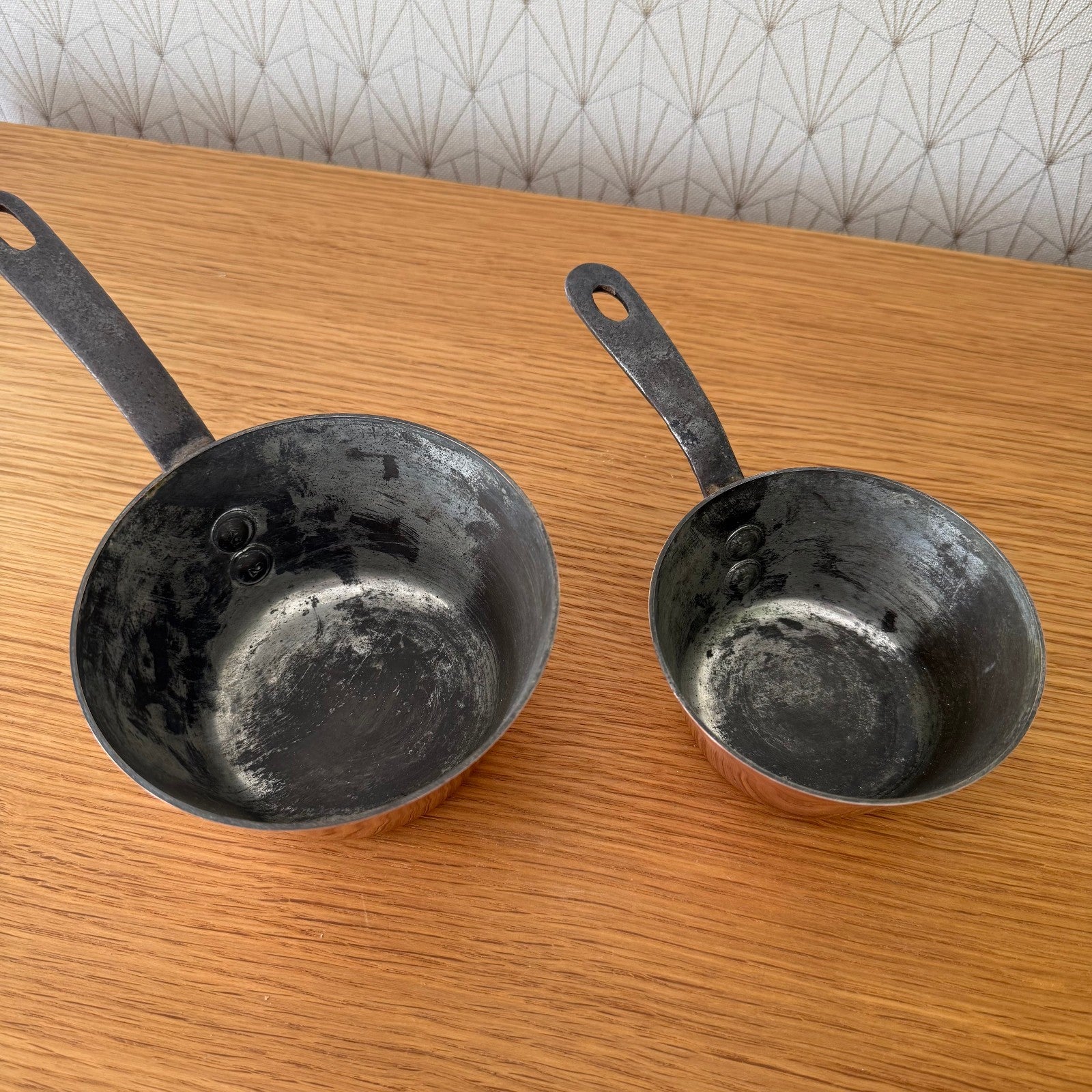 French Copper Pans Windsor Villedieu Vintage Set Tin Lined 23072520 Villedieu