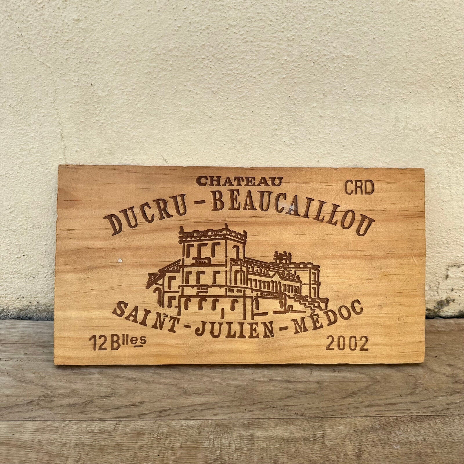 Wine Wood Crate Box Panel Antique Vintage French wall sign DUCRU 1906236 - Fleamarketfrance