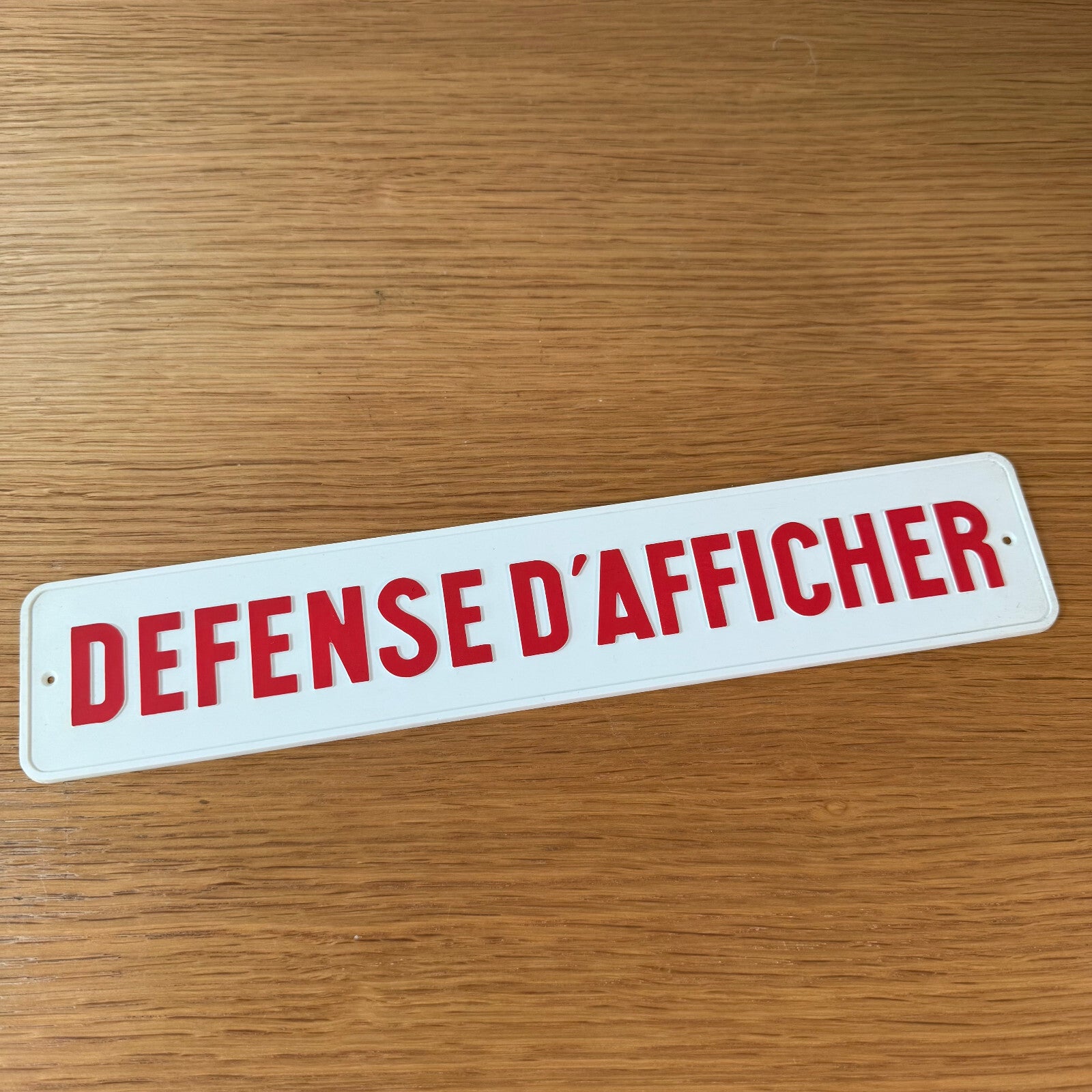 French Street Sign DEFENSE D'AFFICHER Vintage Plaque France 22122410 Fleamarketfrance