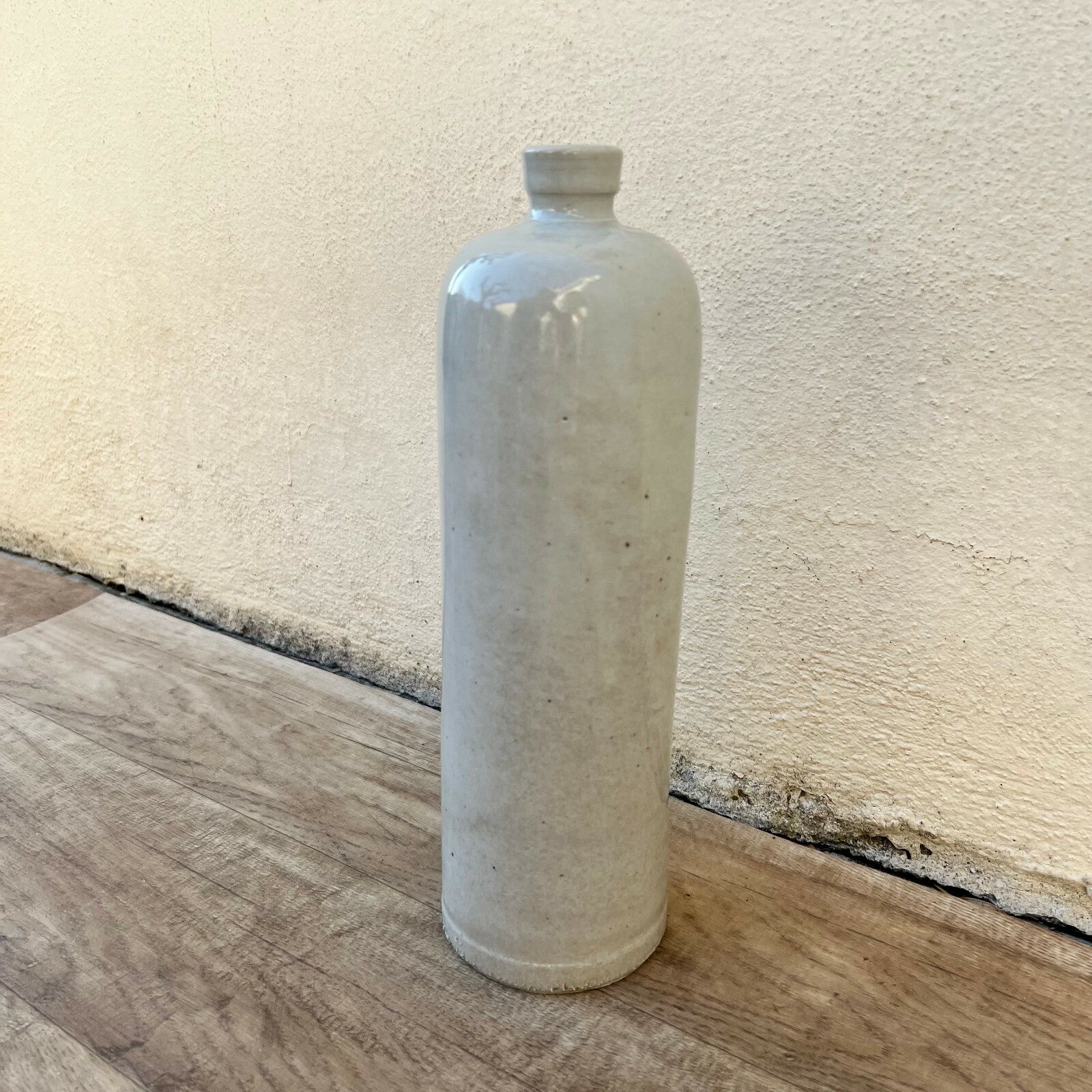Antique French Stoneware Bottle Wine Water Jug 11.25" Tall 0403225 Unmarked