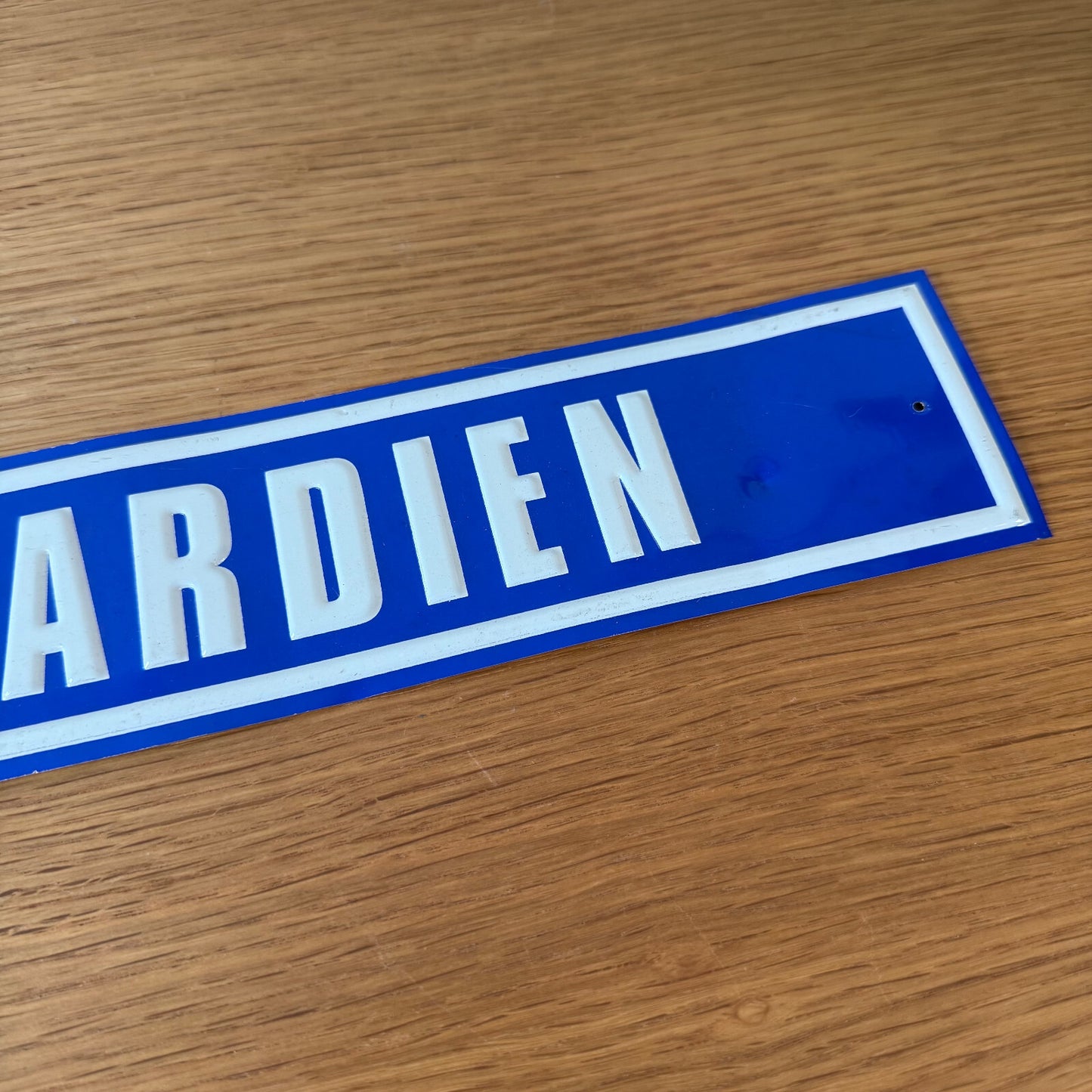 French Street Sign GARDIEN Blue White Metal Vintage Plaque 2212248 Fleamarketfrance