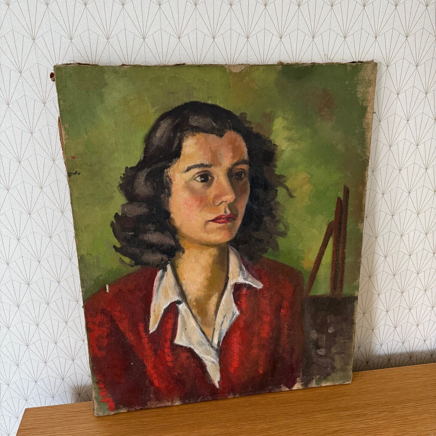 VINTAGE FRENCH OIL PAINTING  Woman Portrait  0803251 - Fleamarketfrance