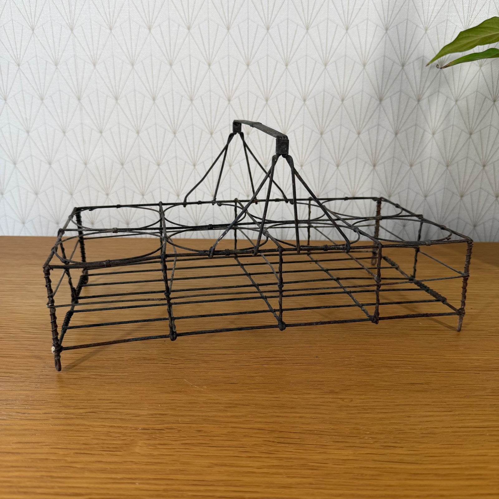 Vintage Wire Basket Carrying Caddy With Handle for 8 Glasses 2201264 Unbranded