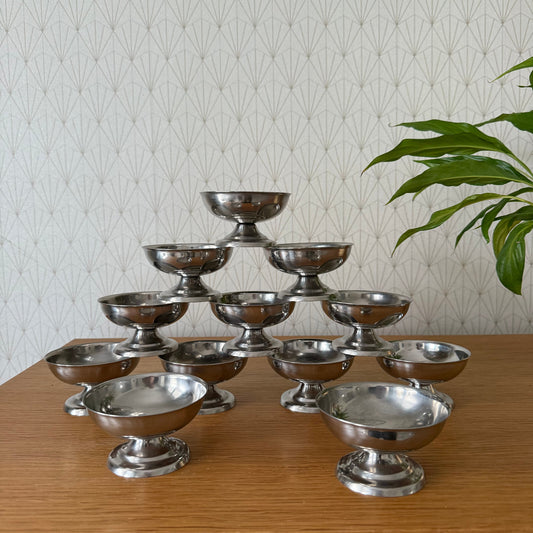 Set Of 12 Vintage Inox European Stainless Goblet Ice Cream Cup 1804256 Stainless