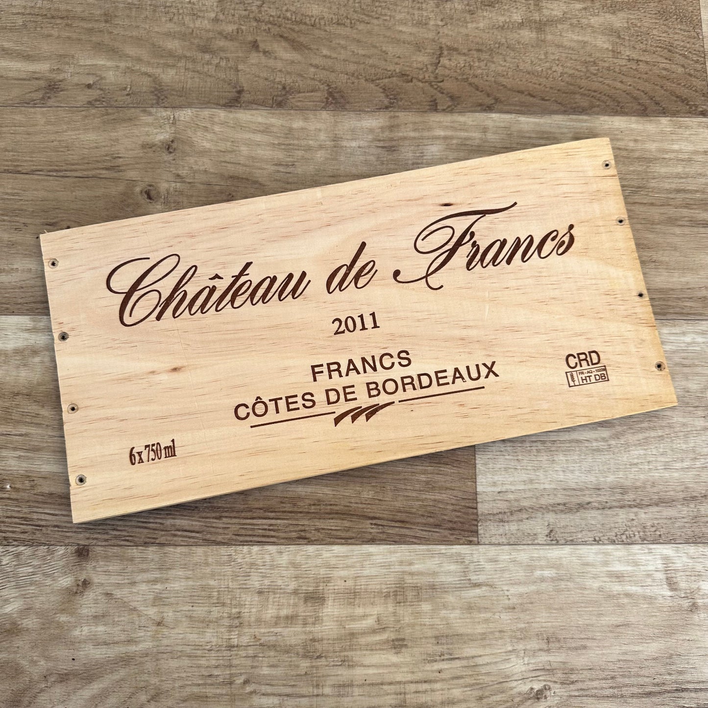 French Wine Crate Panel Chateau Francs Bordeaux Wood Wall Sign 10022452 Château de Francs