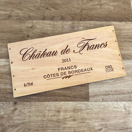 French Wine Crate Panel Chateau Francs Bordeaux Wood Wall Sign 10022452 Château de Francs