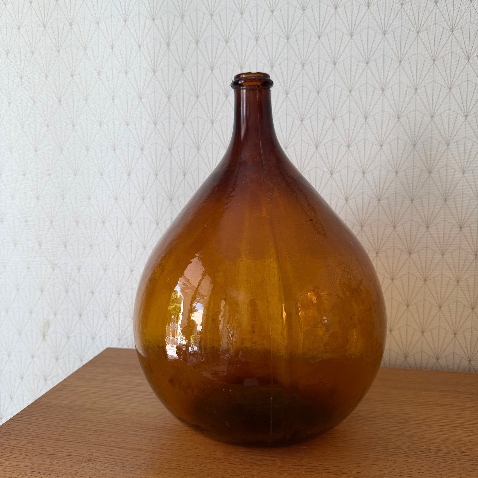 Antique French Dame Jeanne Amber Glass Demijohn Wine Bottle 1107261 Fleamarketfrance