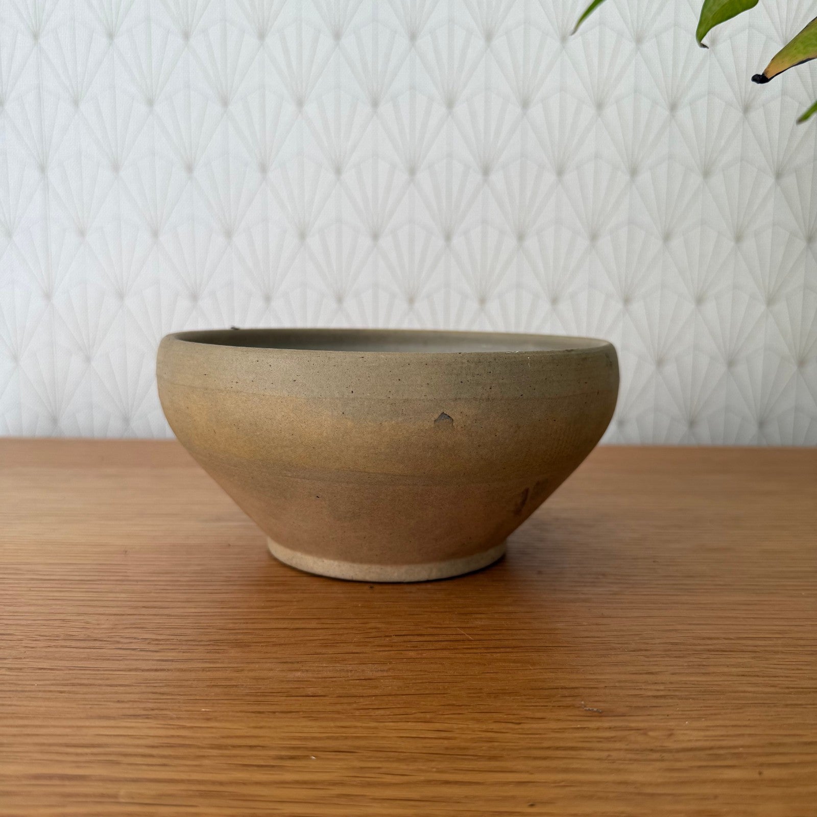 Vintage French Stoneware Mixing Bowl Sage Green Glaze 6.75" 02112512 Unbranded
