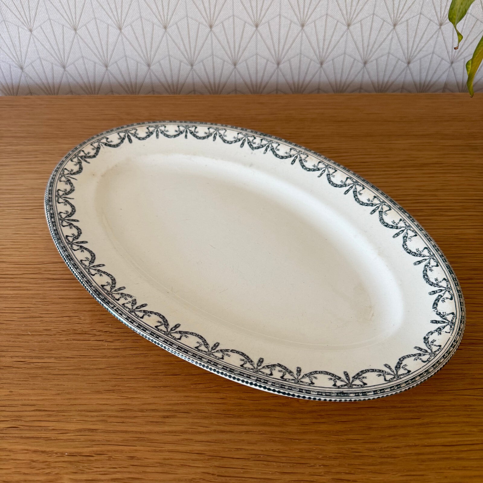 French Antique Ironstone Serving Tray Louis XVI Pattern Salins 0505259 Fleamarketfrance
